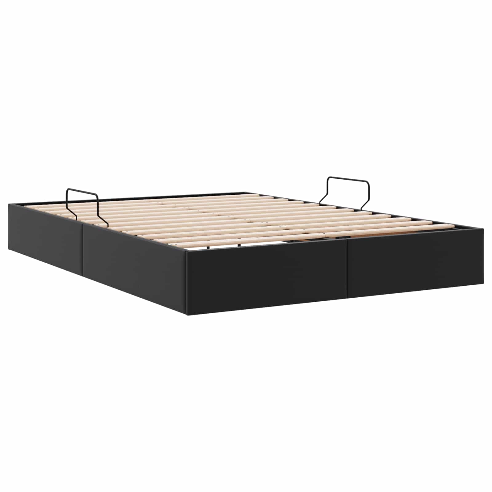 vidaXL Łóżko otomanowe Czarny 140 x 190 cm Skóra ekologiczna