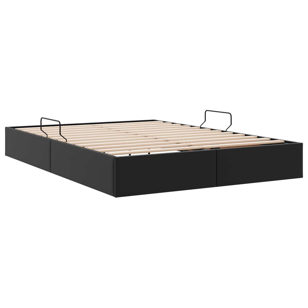vidaXL Łóżko otomanowe Czarny 140 x 190 cm Skóra ekologiczna