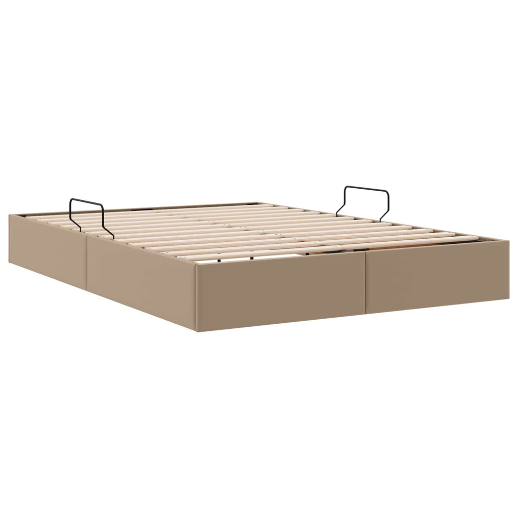 vidaXL Łóżko otomanowe Kawowy 140 x 190 cm Skóra ekologiczna