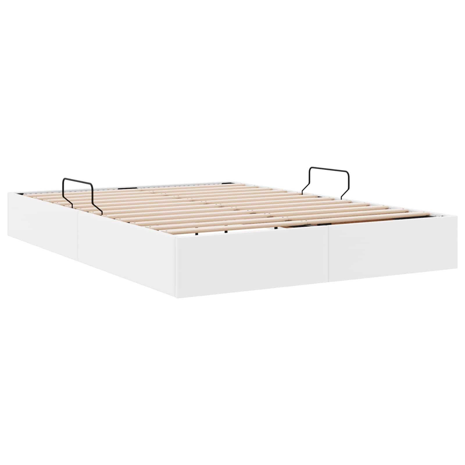 vidaXL Łóżko otomanowe Czysta Biała 140 x 200 cm Skóra ekologiczna