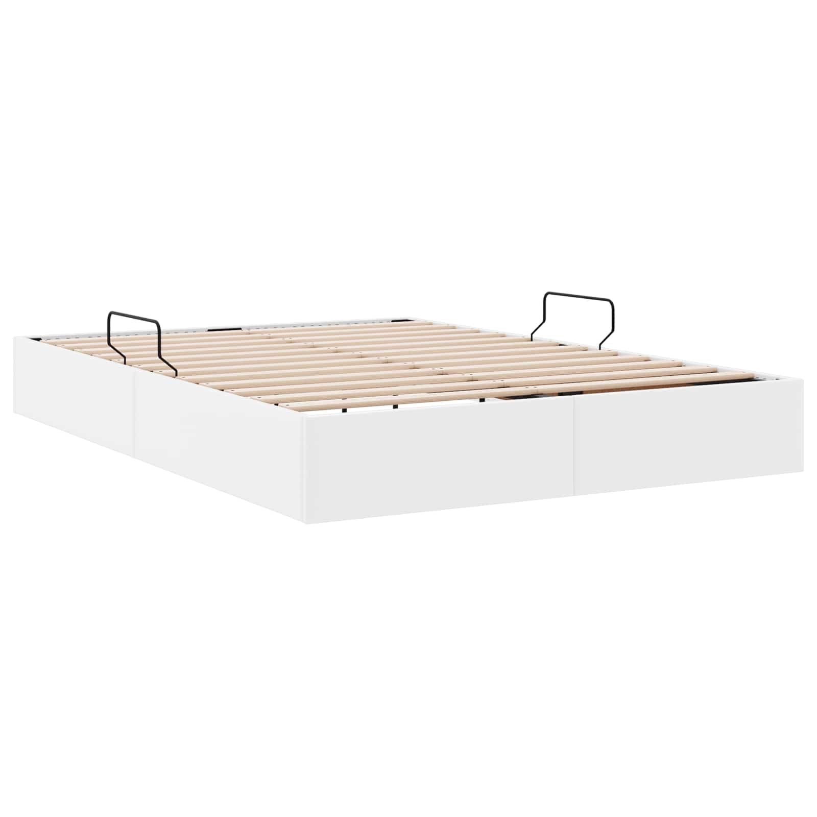 vidaXL Łóżko otomanowe Czysta Biała 140 x 200 cm Skóra ekologiczna