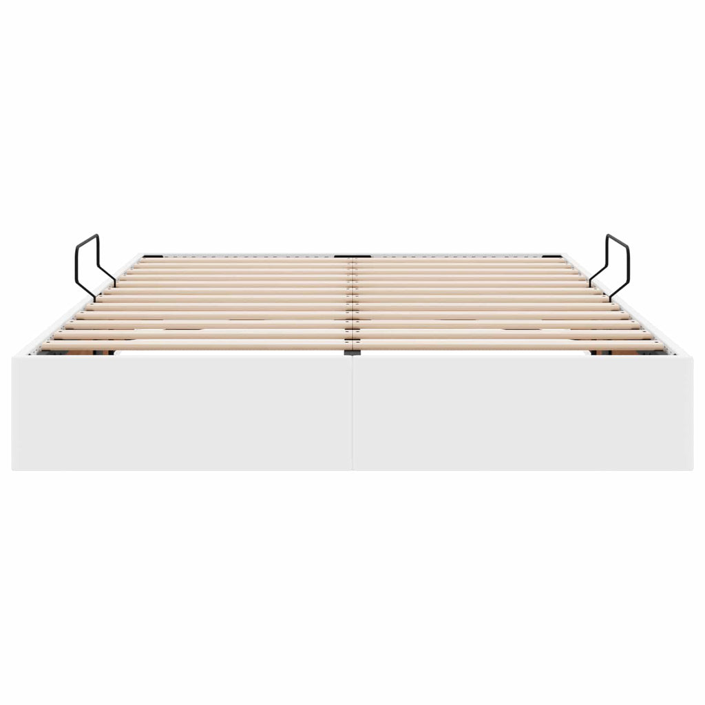 vidaXL Łóżko otomanowe Czysta Biała 140 x 200 cm Skóra ekologiczna