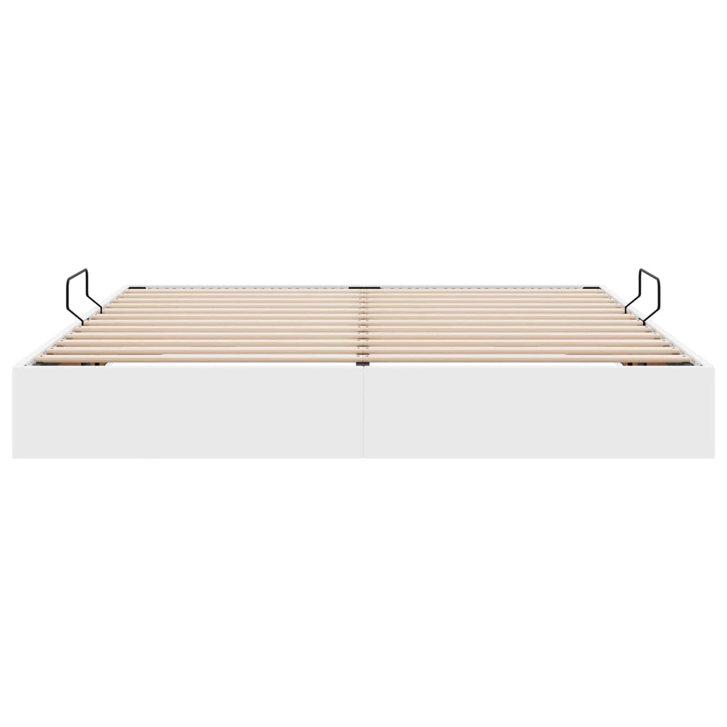 vidaXL Łóżko otomanowe Czysta Biała 160 x 200 cm Skóra ekologiczna