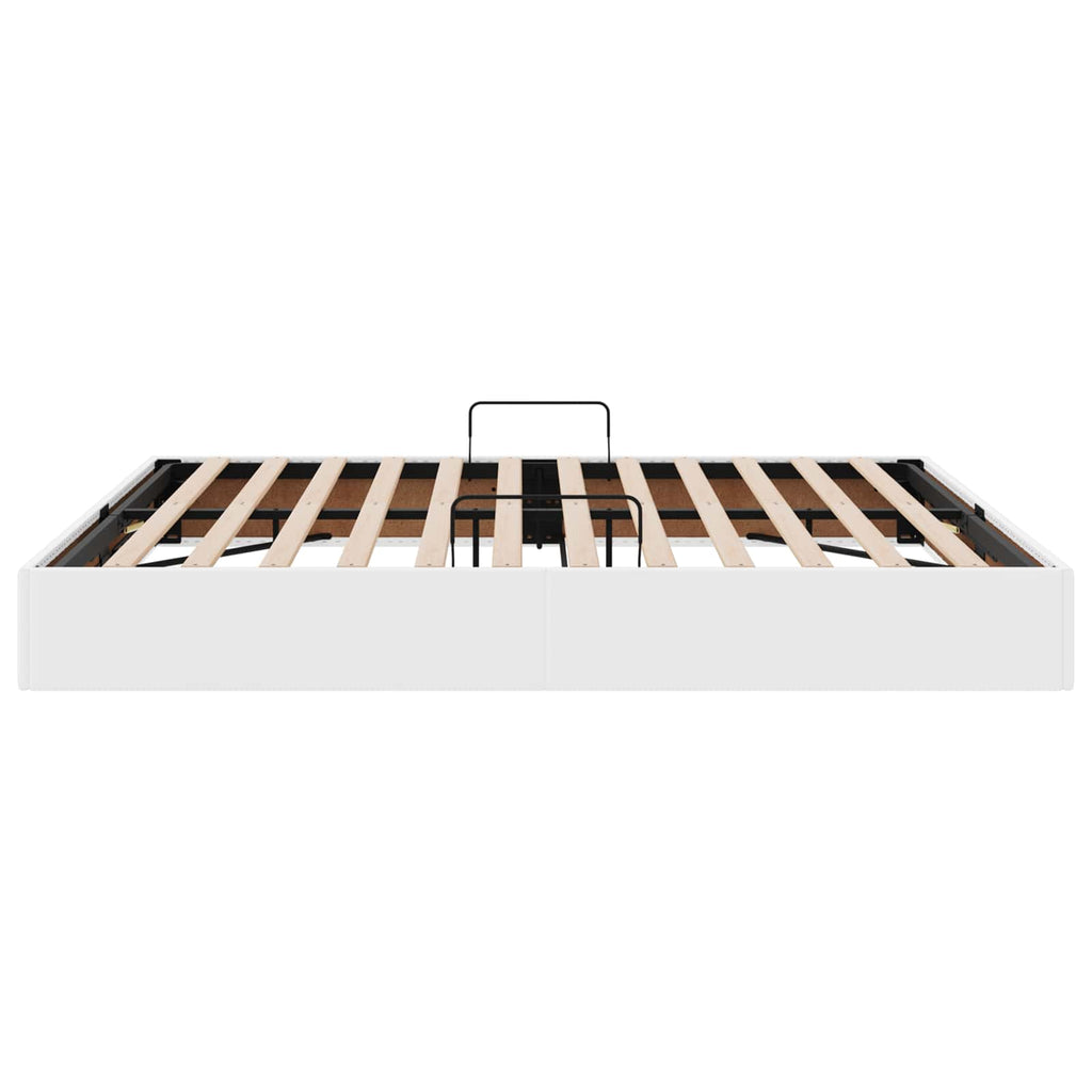 vidaXL Łóżko otomanowe Czysta Biała 180 x 200 cm Skóra ekologiczna