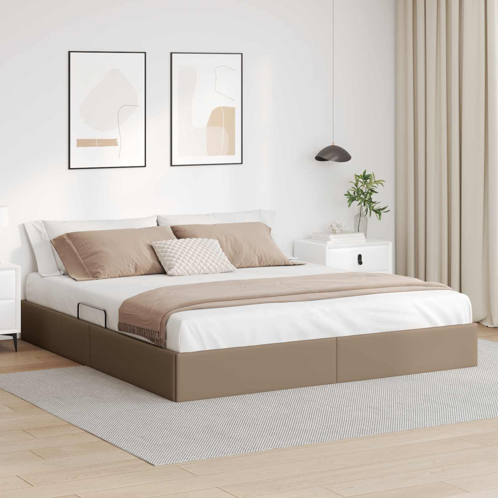 vidaXL Łóżko otomanowe Kawowy 180 x 200 cm Skóra ekologiczna