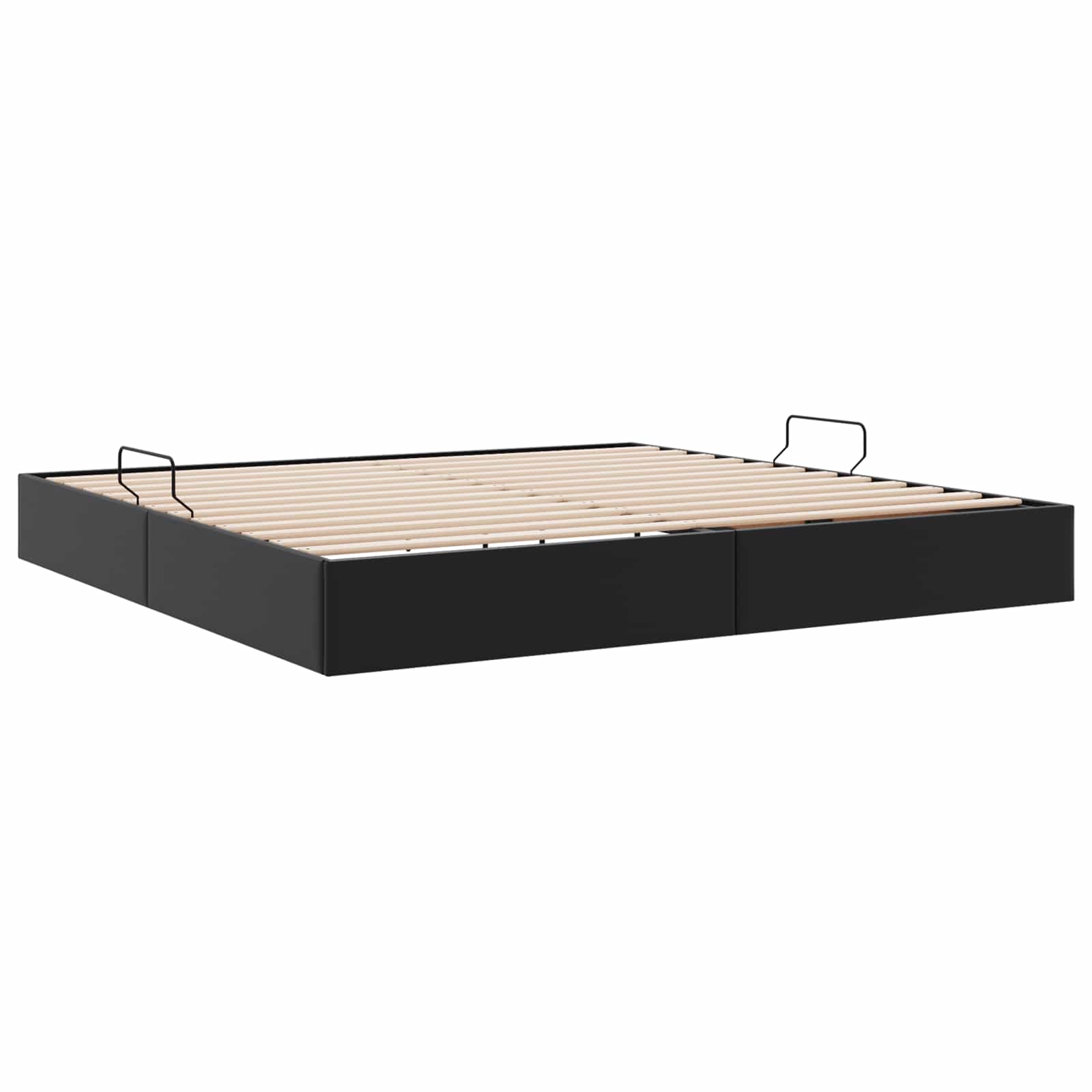 vidaXL Łóżko otomanowe Czarny 200 x 200 cm Skóra ekologiczna