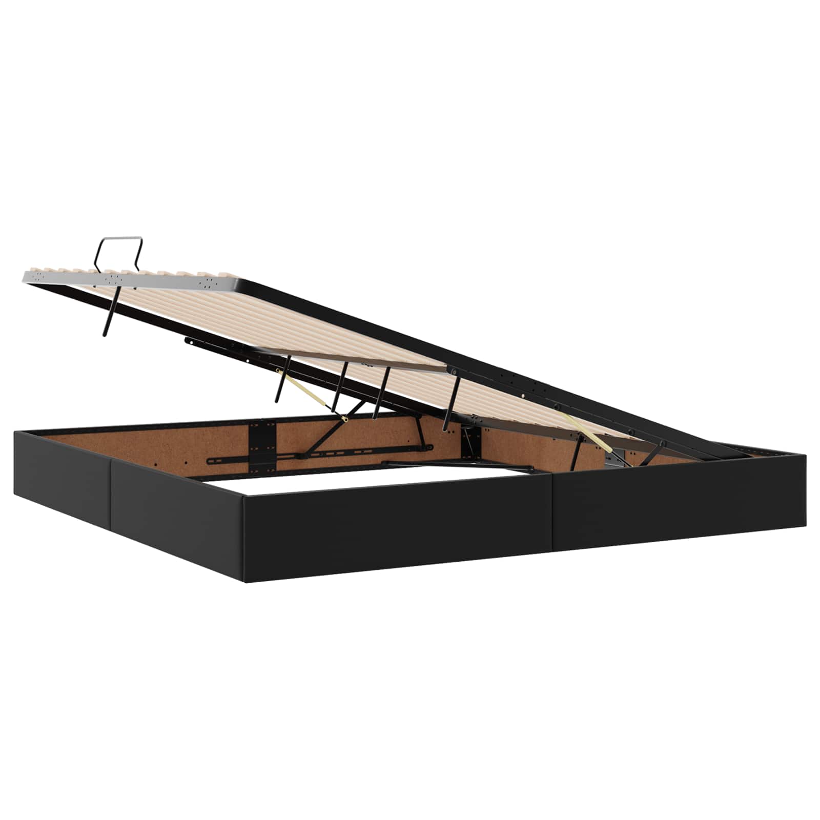 vidaXL Łóżko otomanowe Czarny 200 x 200 cm Skóra ekologiczna