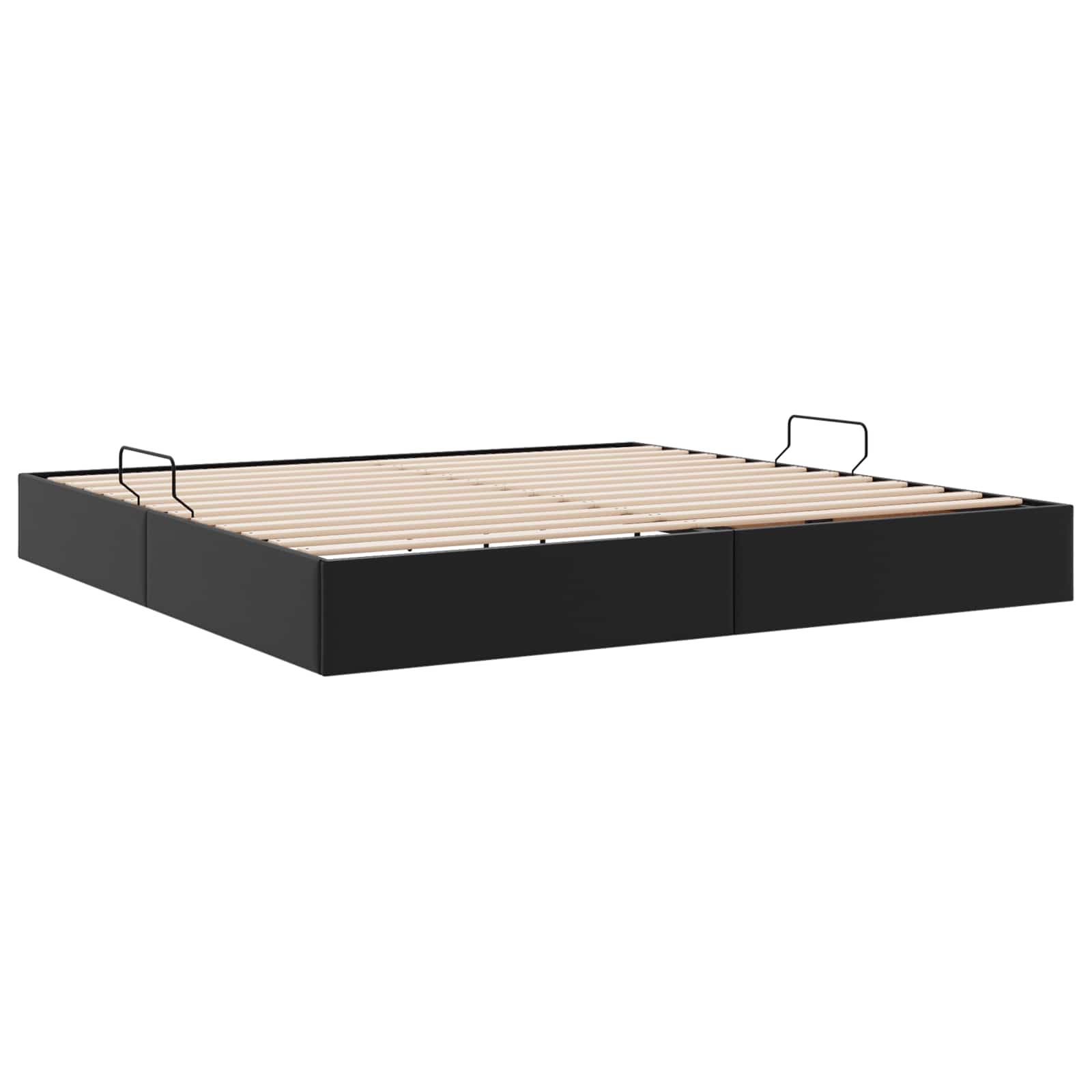 vidaXL Łóżko otomanowe Czarny 200 x 200 cm Skóra ekologiczna
