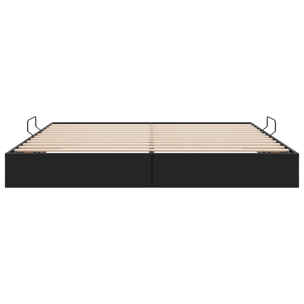 vidaXL Łóżko otomanowe Czarny 200 x 200 cm Skóra ekologiczna