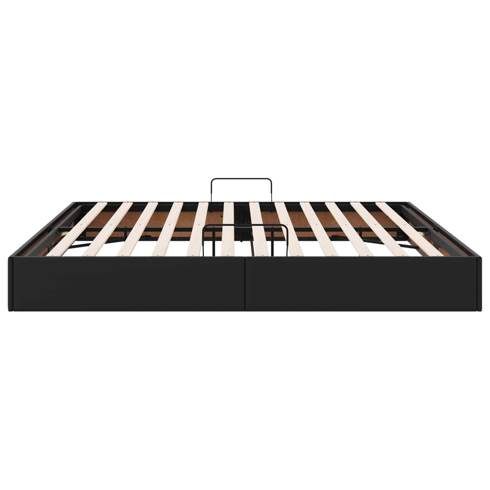 vidaXL Łóżko otomanowe Czarny 200 x 200 cm Skóra ekologiczna