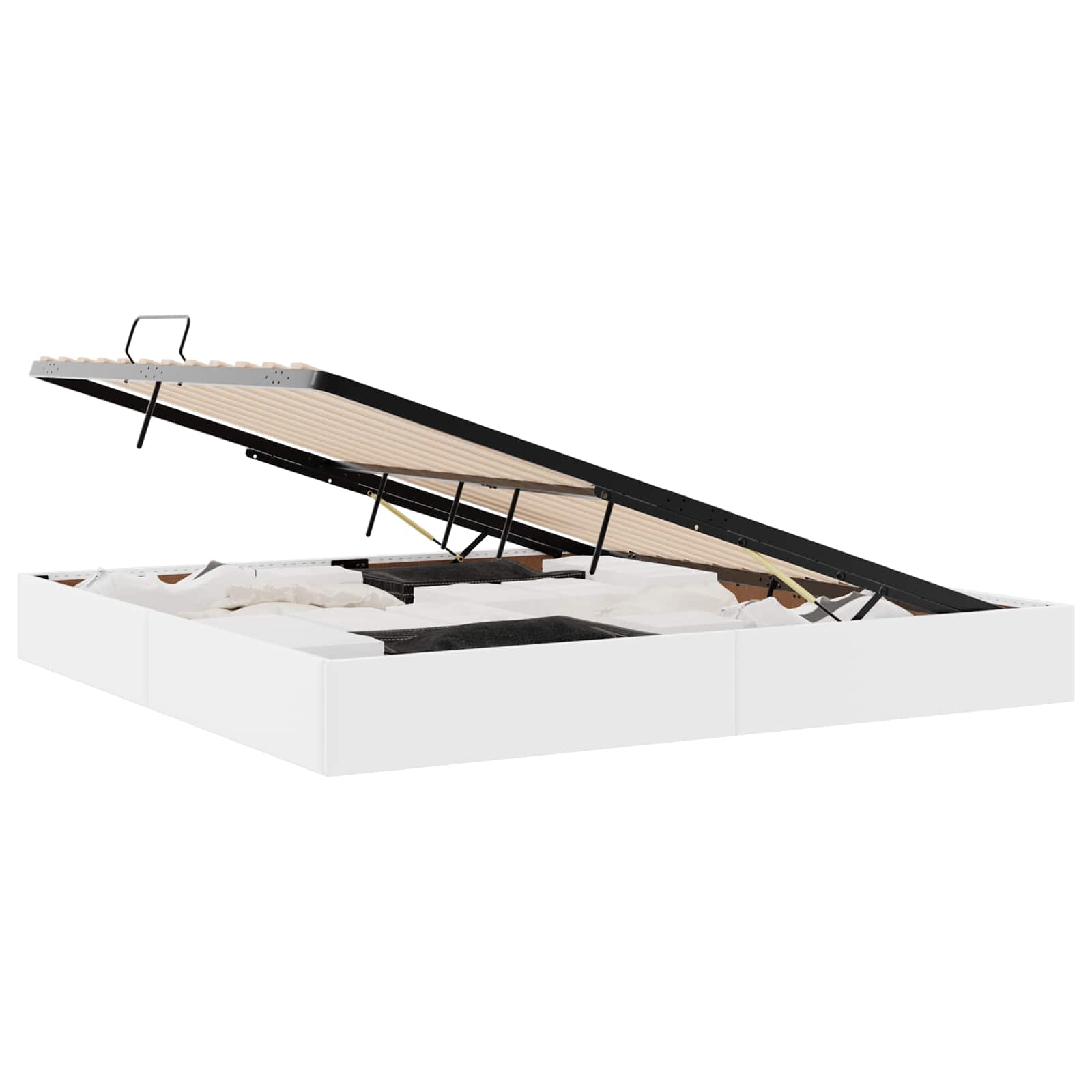vidaXL Łóżko otomanowe Czysta Biała 200 x 200 cm Skóra ekologiczna