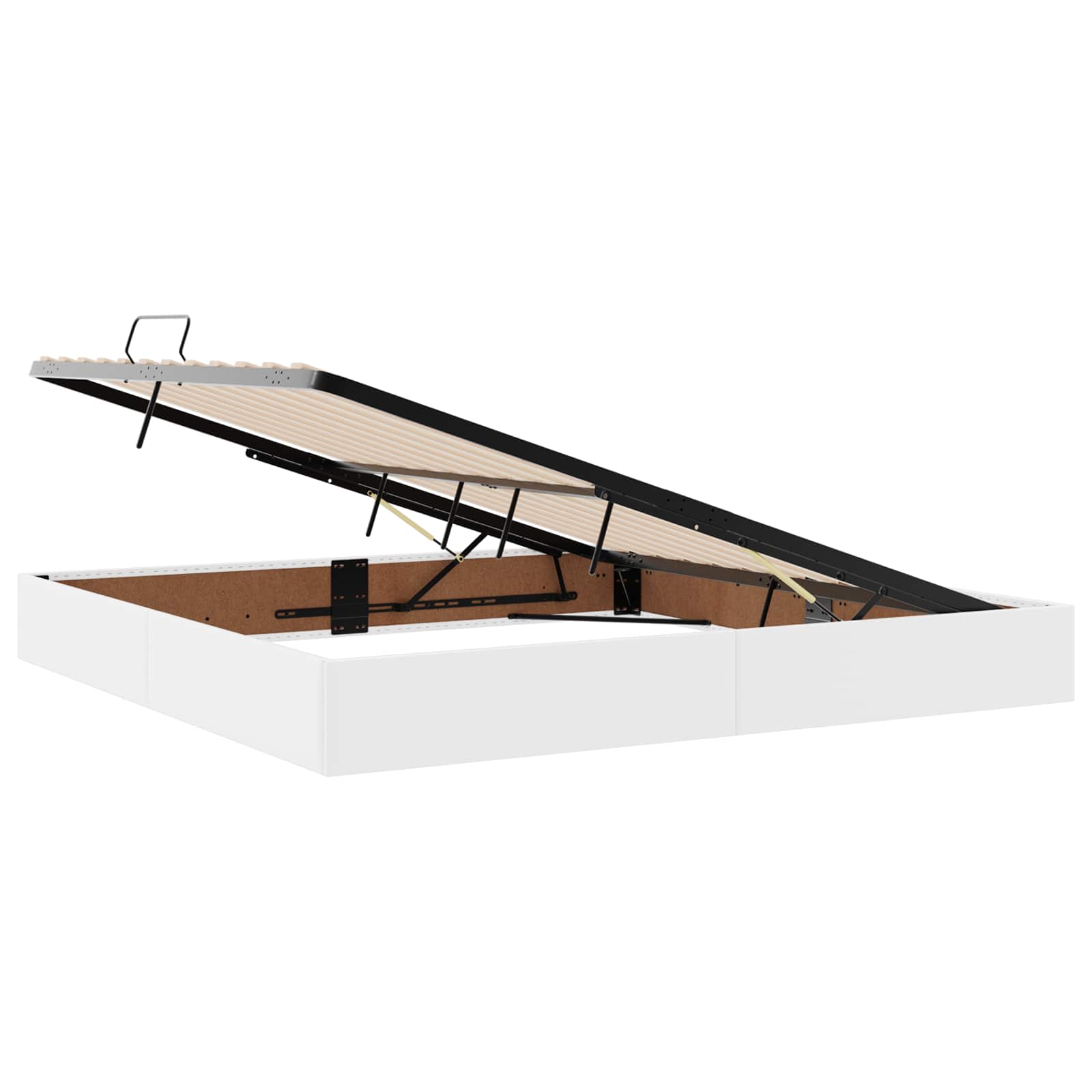 vidaXL Łóżko otomanowe Czysta Biała 200 x 200 cm Skóra ekologiczna