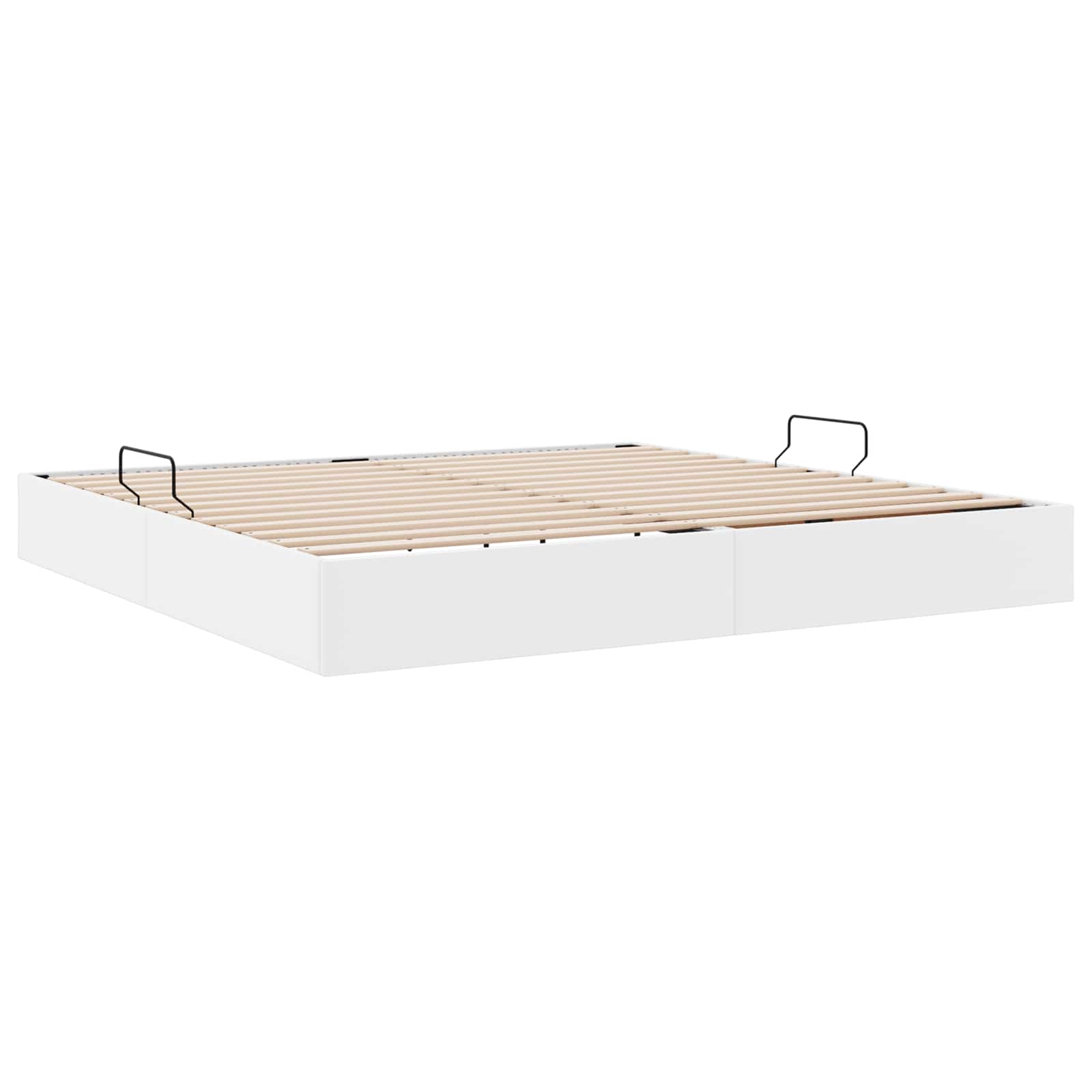 vidaXL Łóżko otomanowe Czysta Biała 200 x 200 cm Skóra ekologiczna
