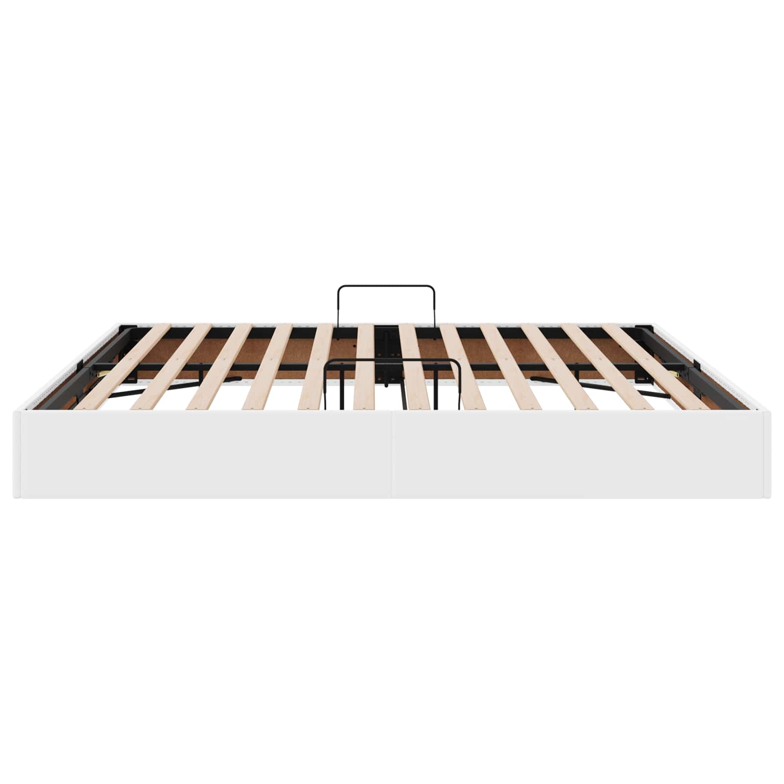 vidaXL Łóżko otomanowe Czysta Biała 200 x 200 cm Skóra ekologiczna