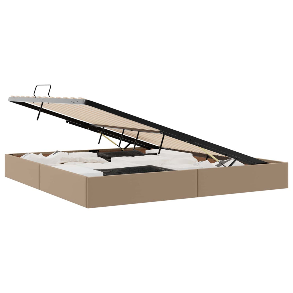 vidaXL Łóżko otomanowe Kawowy 200 x 200 cm Skóra ekologiczna