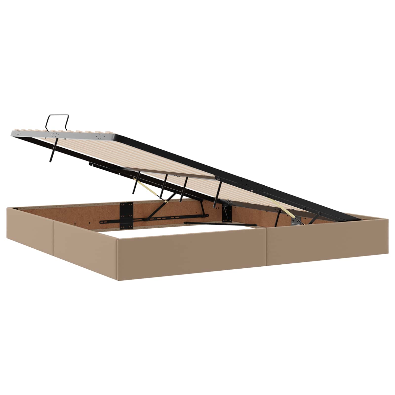 vidaXL Łóżko otomanowe Kawowy 200 x 200 cm Skóra ekologiczna