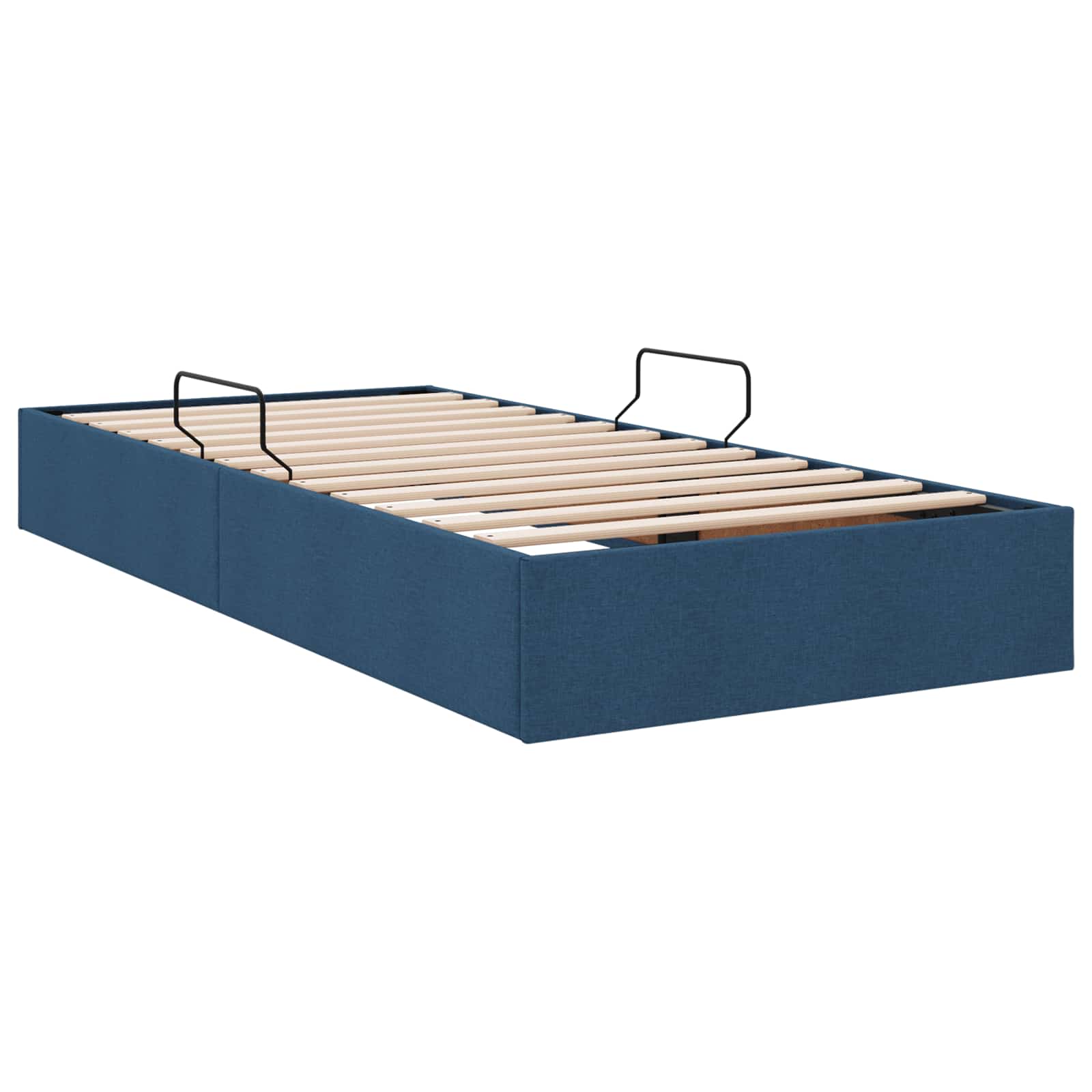 vidaXL Łóżko otomanowe z przechowywaniem Niebieski 90 x 190 cm tkanina