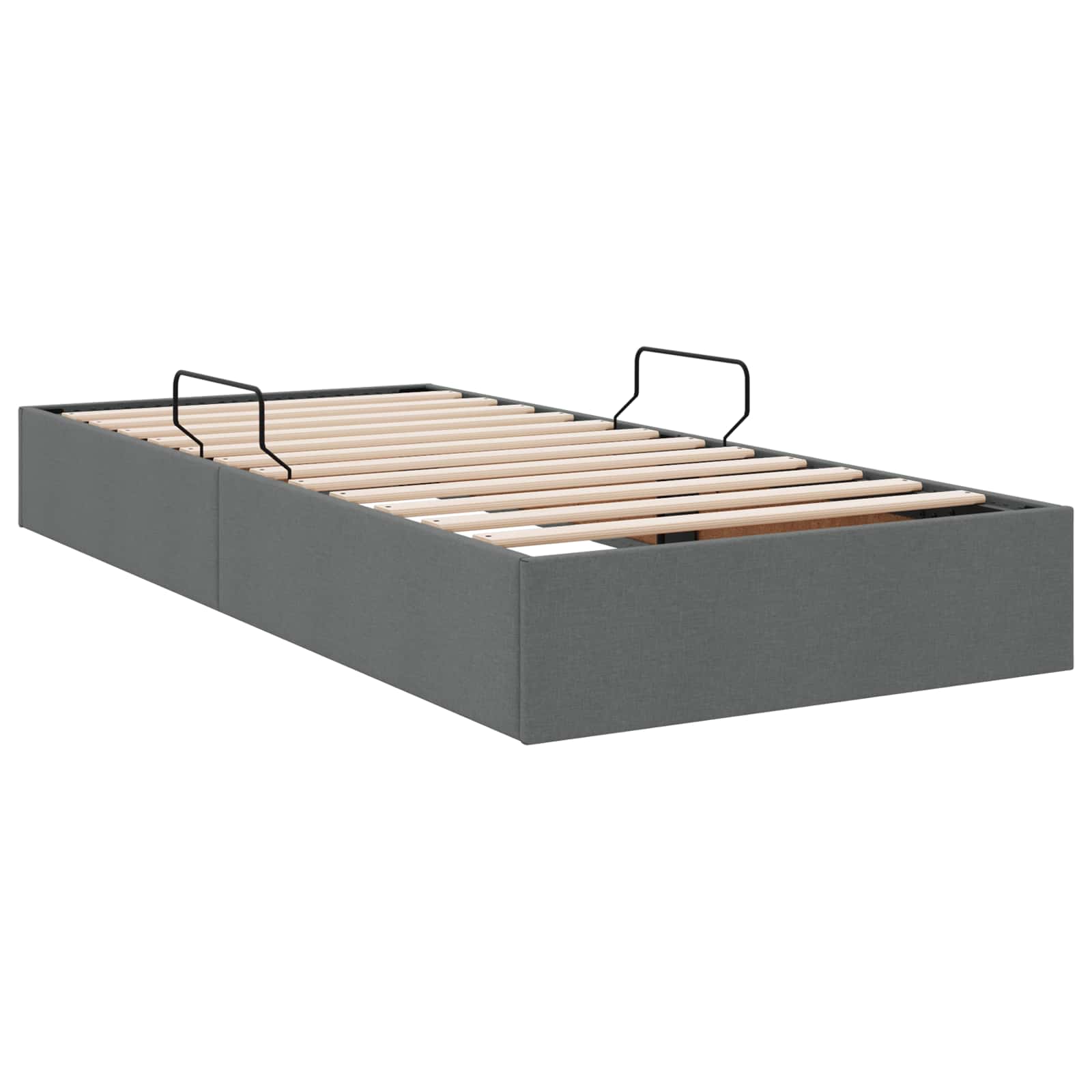 vidaXL Łóżko otomanowe Ciemnoszary 90 x 200 cm tkanina
