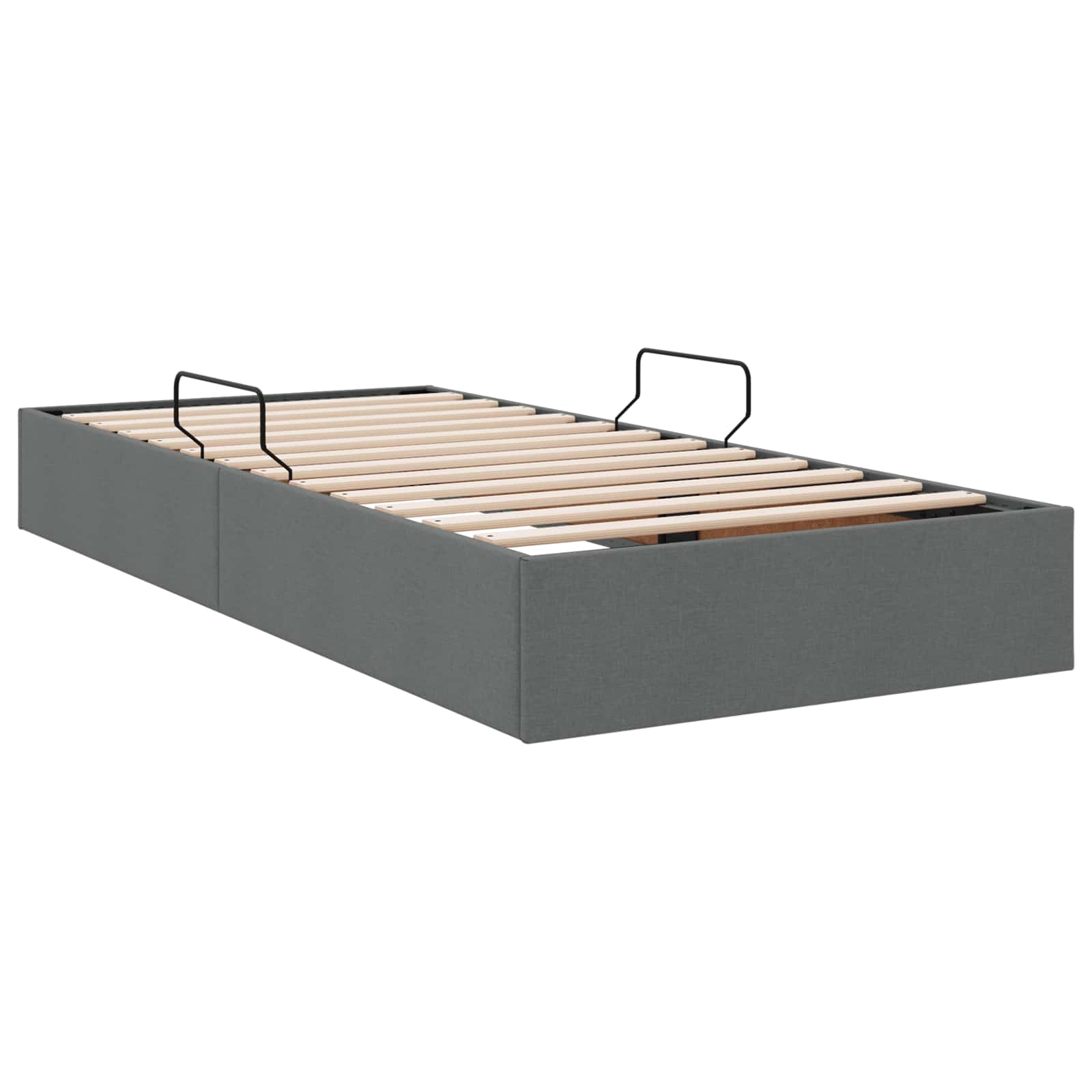 vidaXL Łóżko otomanowe Ciemnoszary 90 x 200 cm tkanina