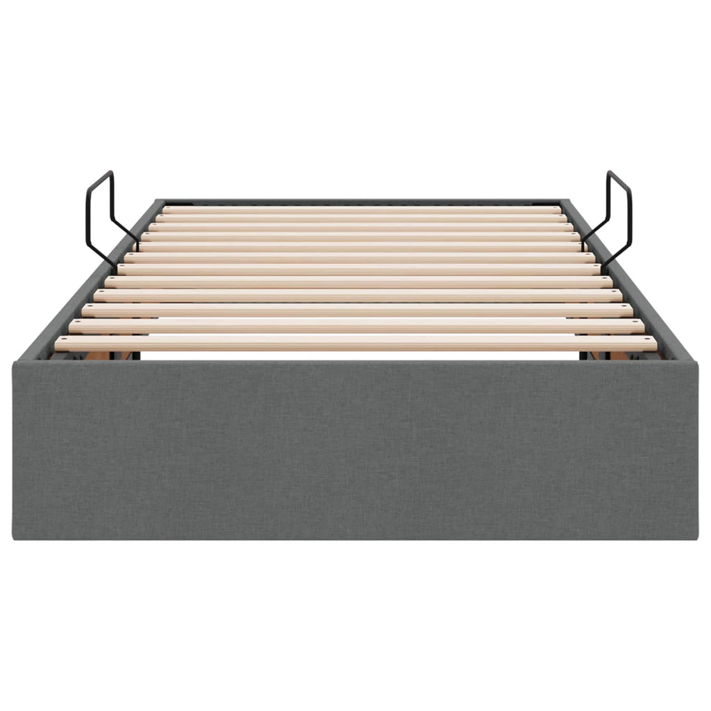 vidaXL Łóżko otomanowe Ciemnoszary 90 x 200 cm tkanina