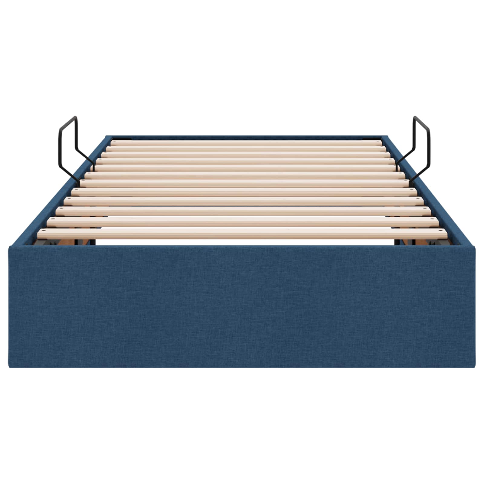 vidaXL Łóżko otomanowe z przechowywaniem Niebieski 90 x 200 cm tkanina