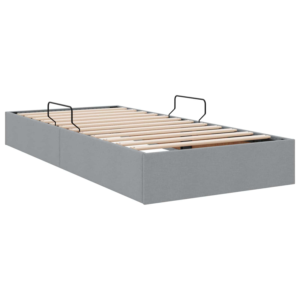 vidaXL Łóżko otomanowe Jasnoszary 100 x 200 cm tkanina