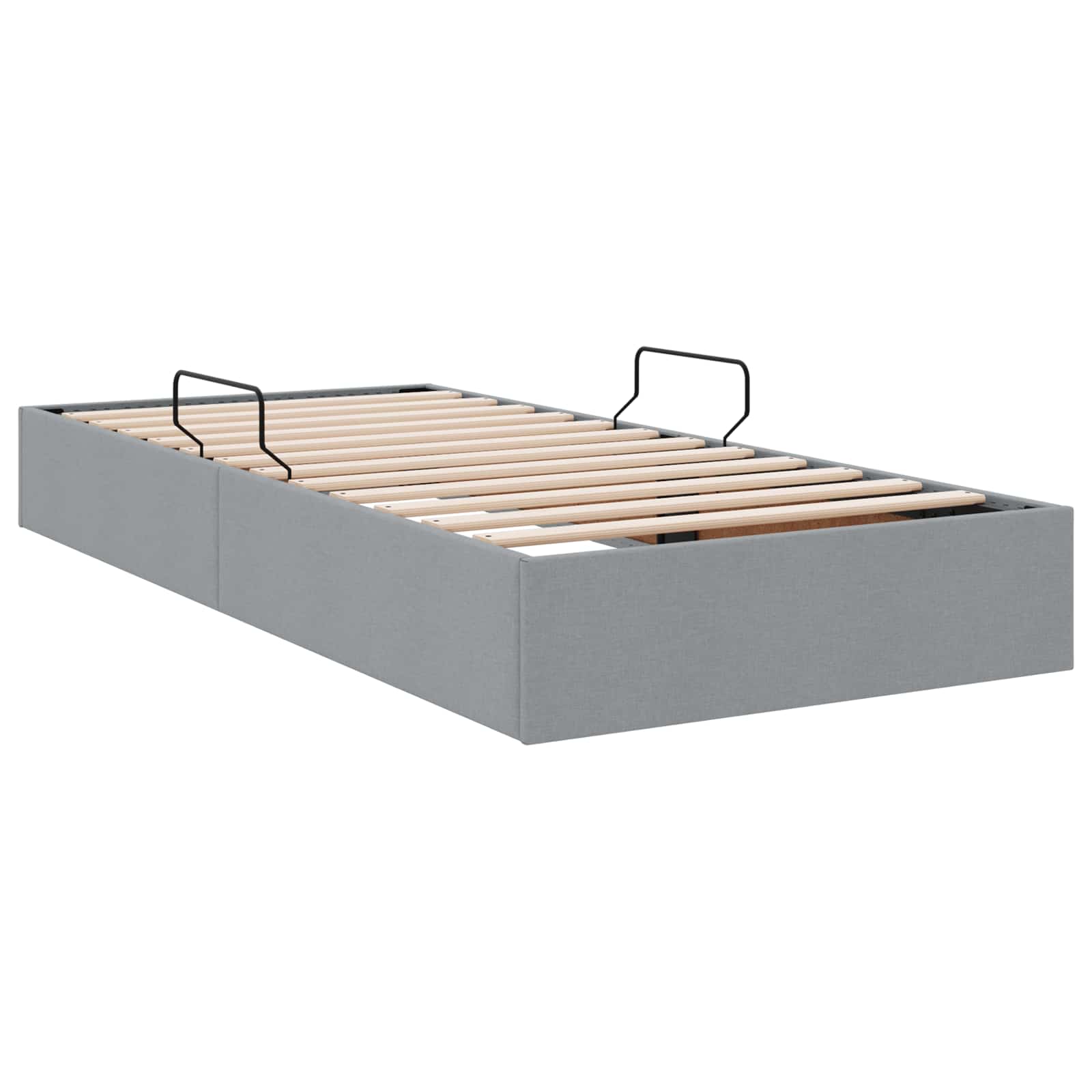 vidaXL Łóżko otomanowe Jasnoszary 100 x 200 cm tkanina