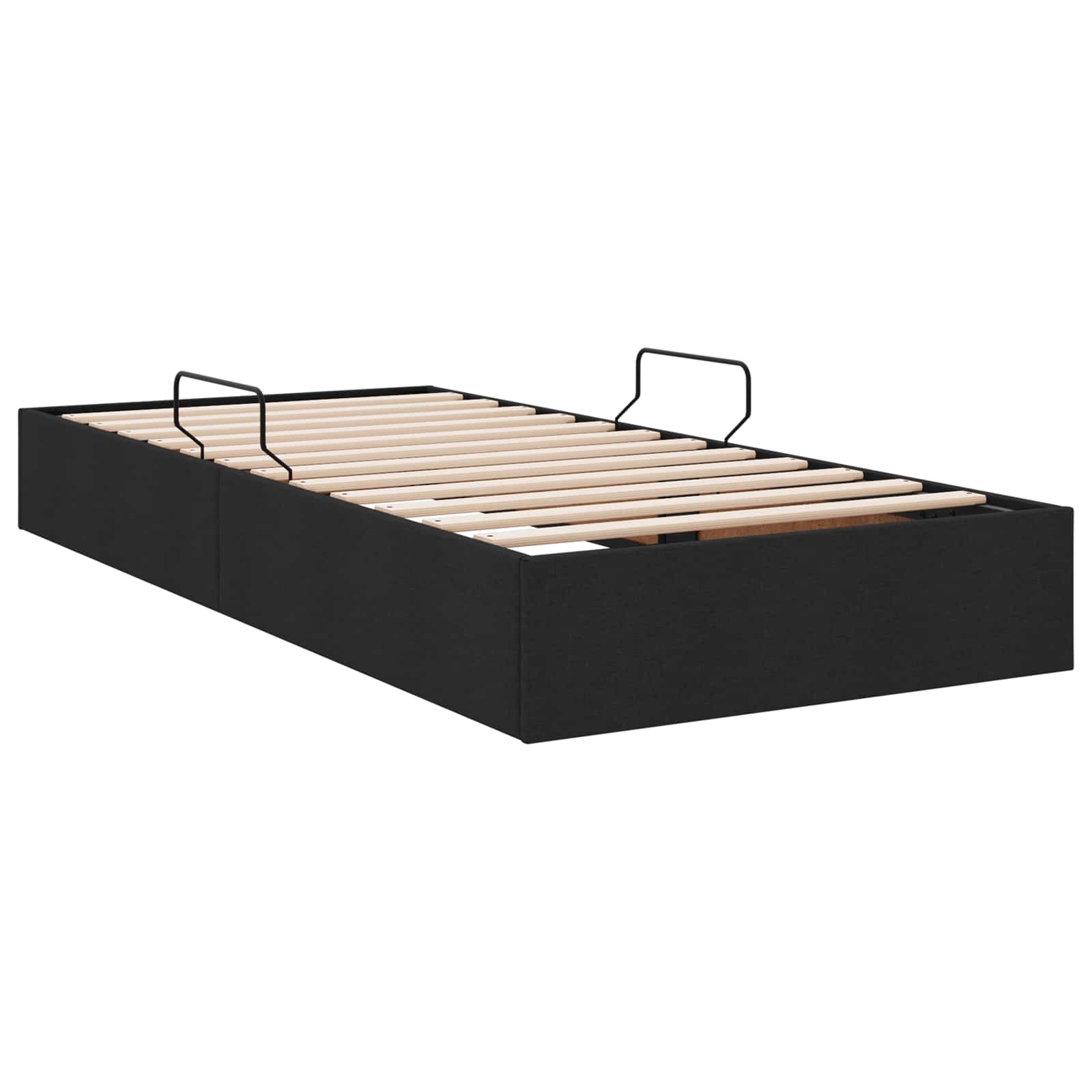 vidaXL Łóżko otomanowe z przechowywaniem Czarny 100 x 200 cm tkanina