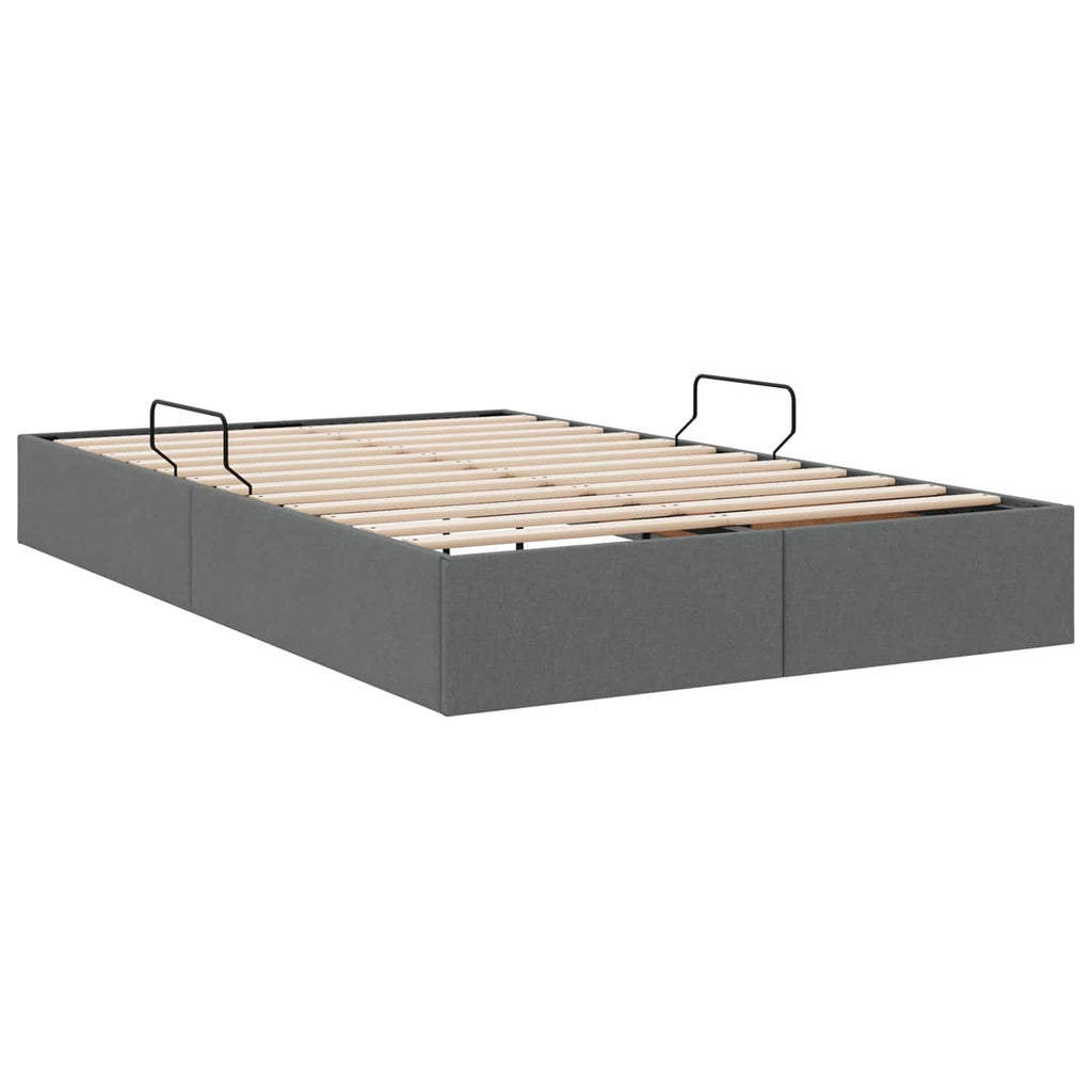 vidaXL Łóżko otomanowe Ciemnoszary 120 x 200 cm tkanina