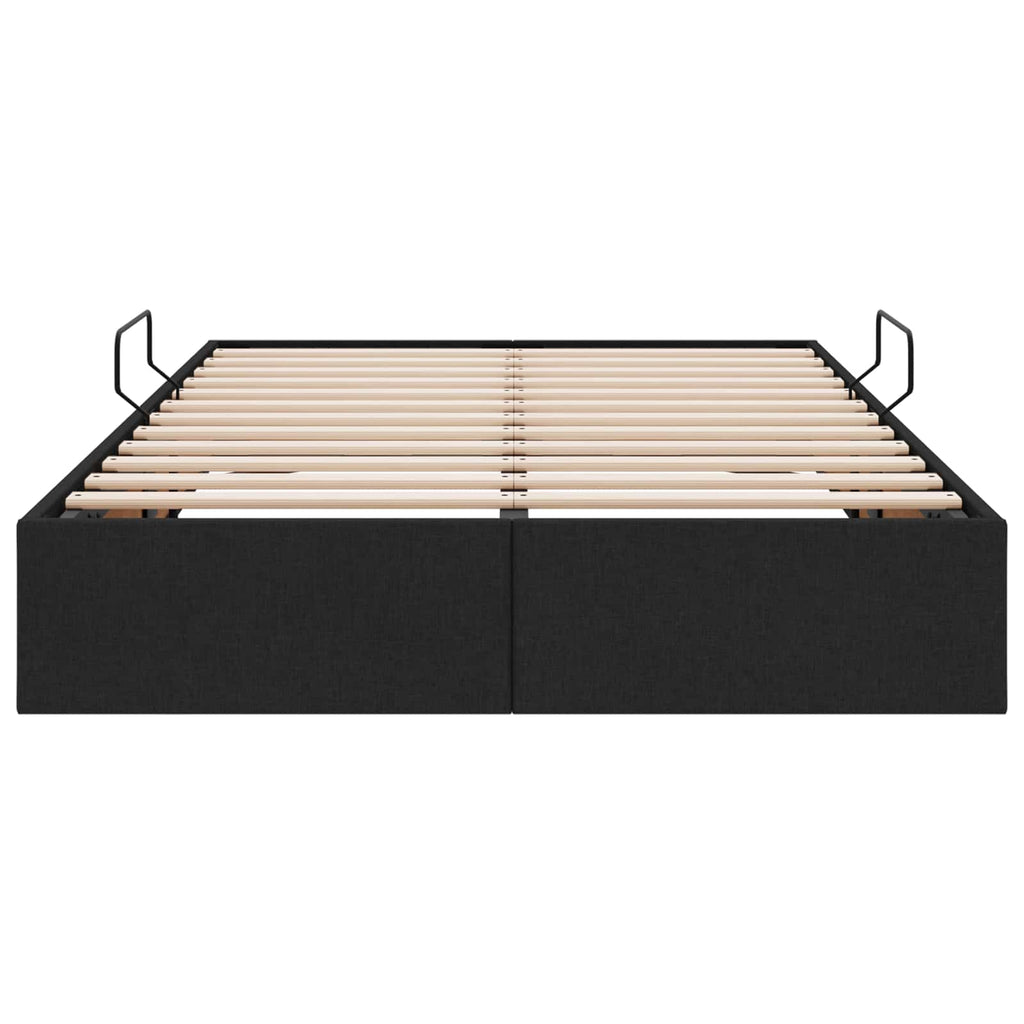 vidaXL Łóżko otomanowe z przechowywaniem Czarny 120 x 200 cm tkanina