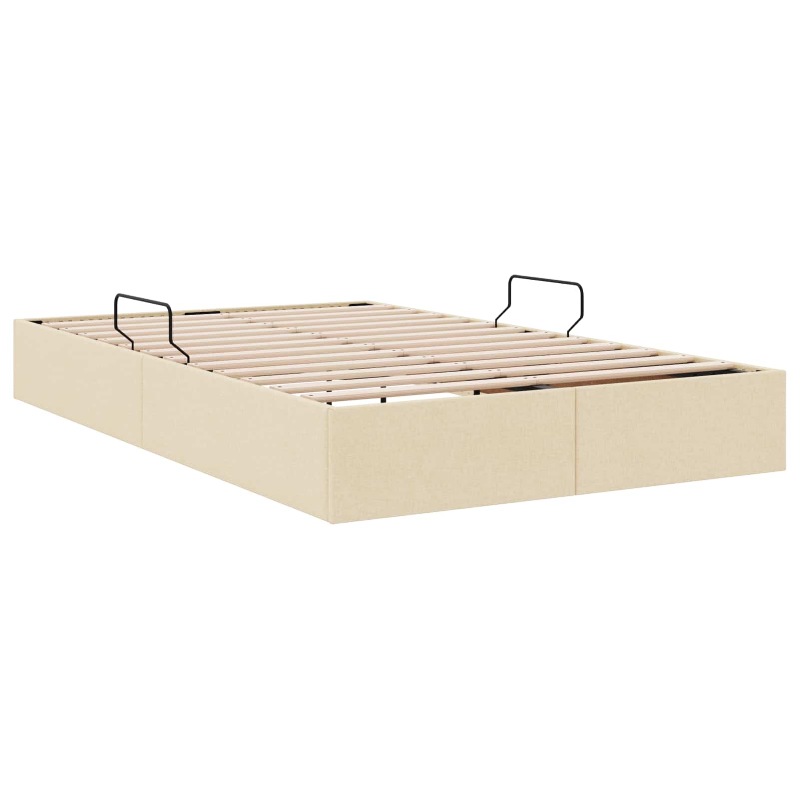 vidaXL Łóżko otomanowe z przechowywaniem Kremowy 120 x 200 cm tkanina