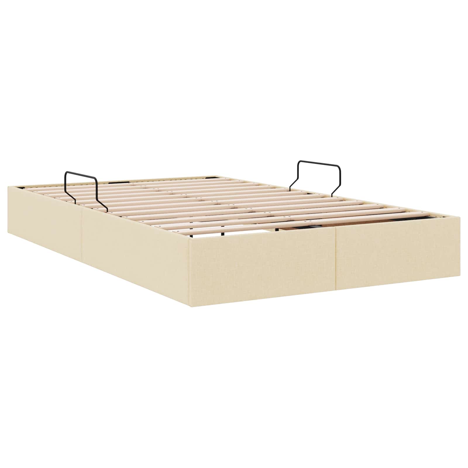 vidaXL Łóżko otomanowe z przechowywaniem Kremowy 120 x 200 cm tkanina