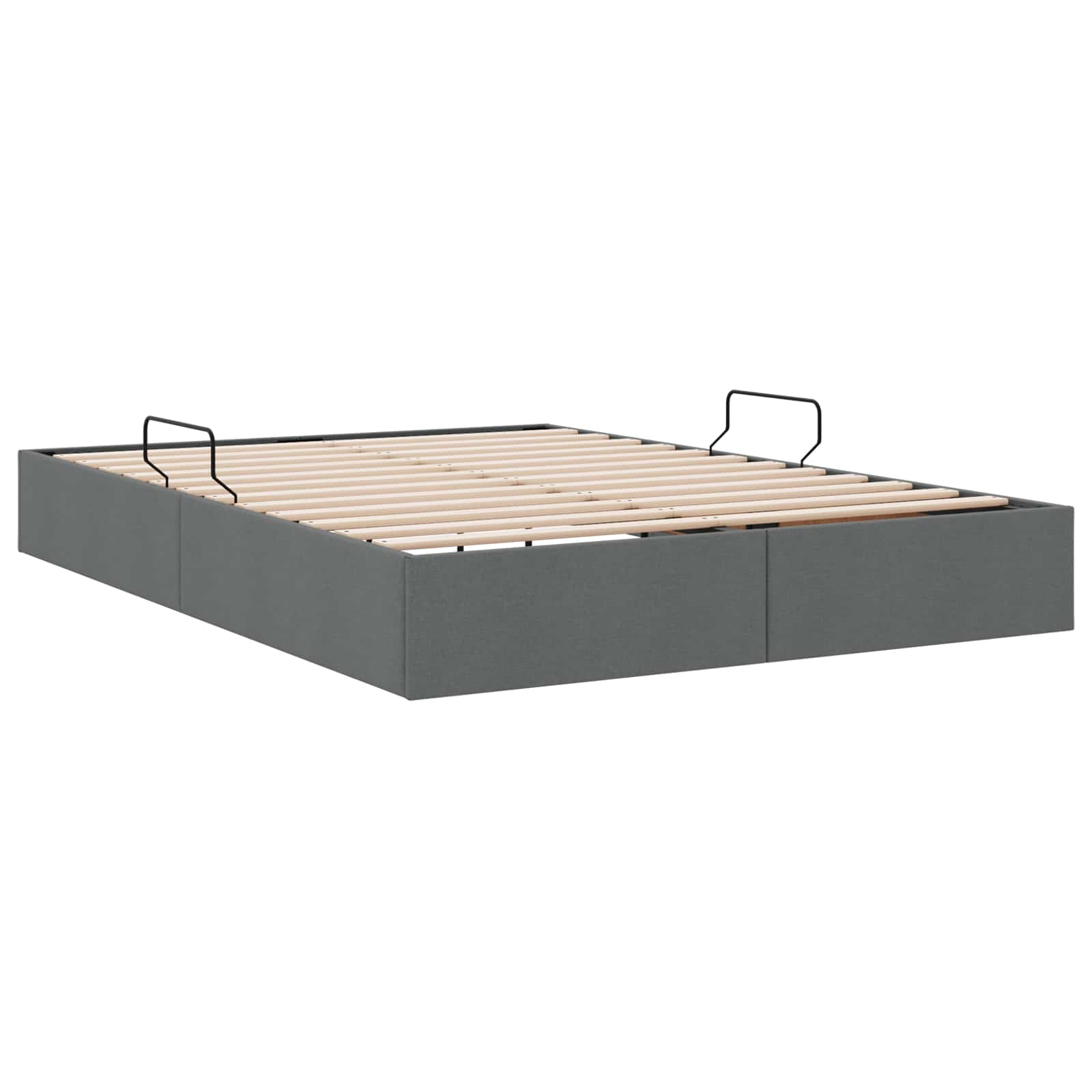 vidaXL Łóżko otomanowe Ciemnoszary 140 x 190 cm tkanina