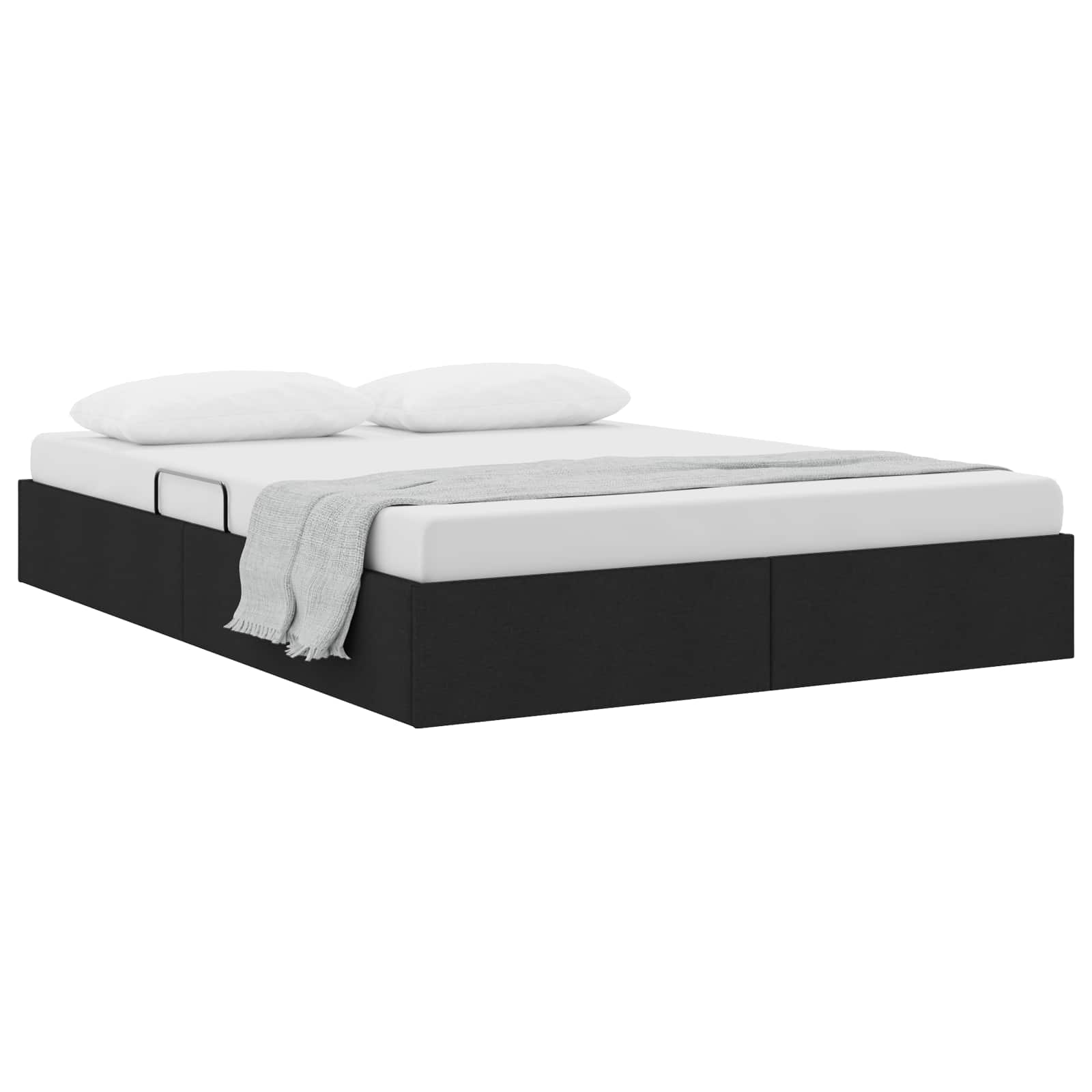 vidaXL Łóżko otomanowe z przechowywaniem Czarny 140 x 190 cm tkanina