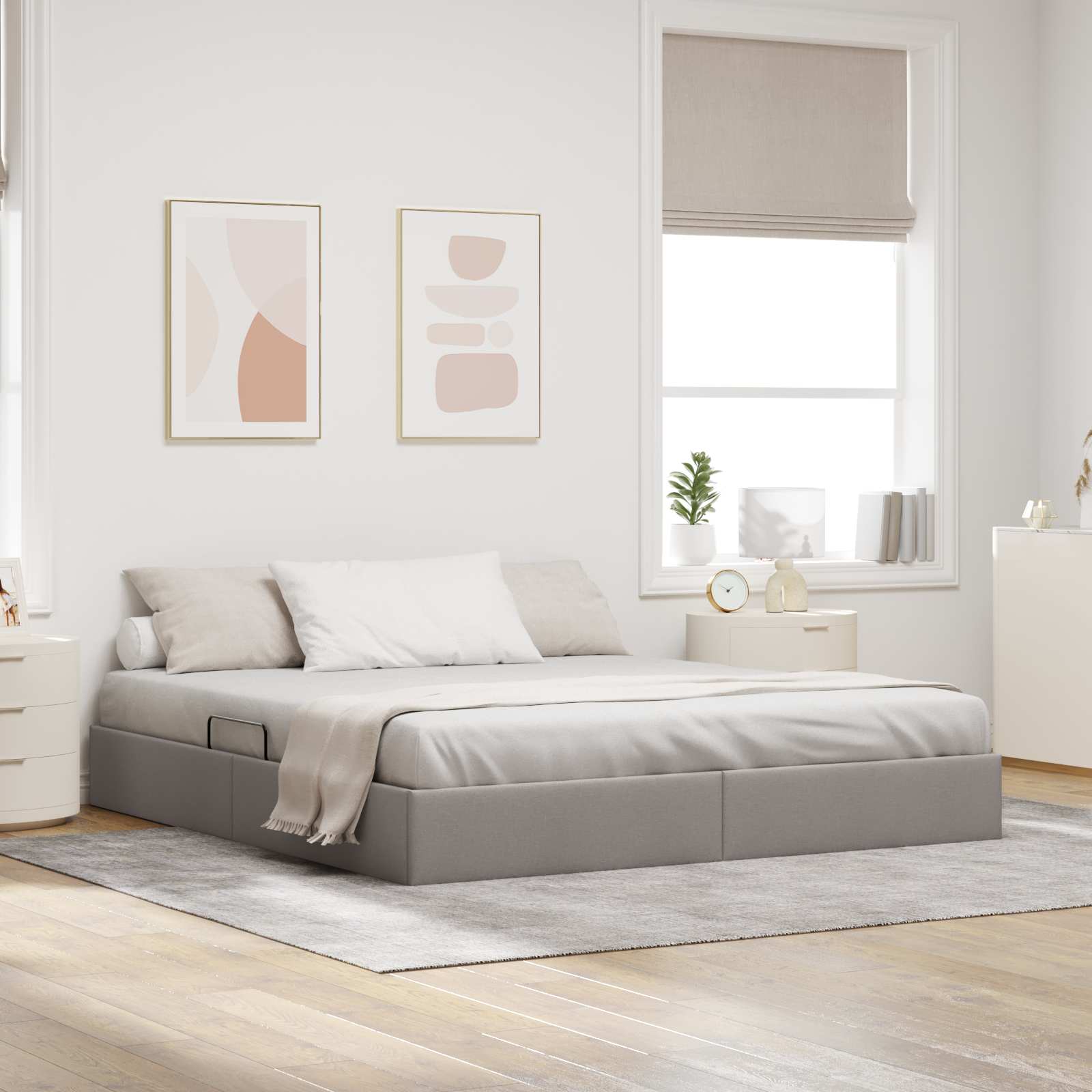 vidaXL Łóżko otomanowe Ciemnoszary 180 x 200 cm tkanina