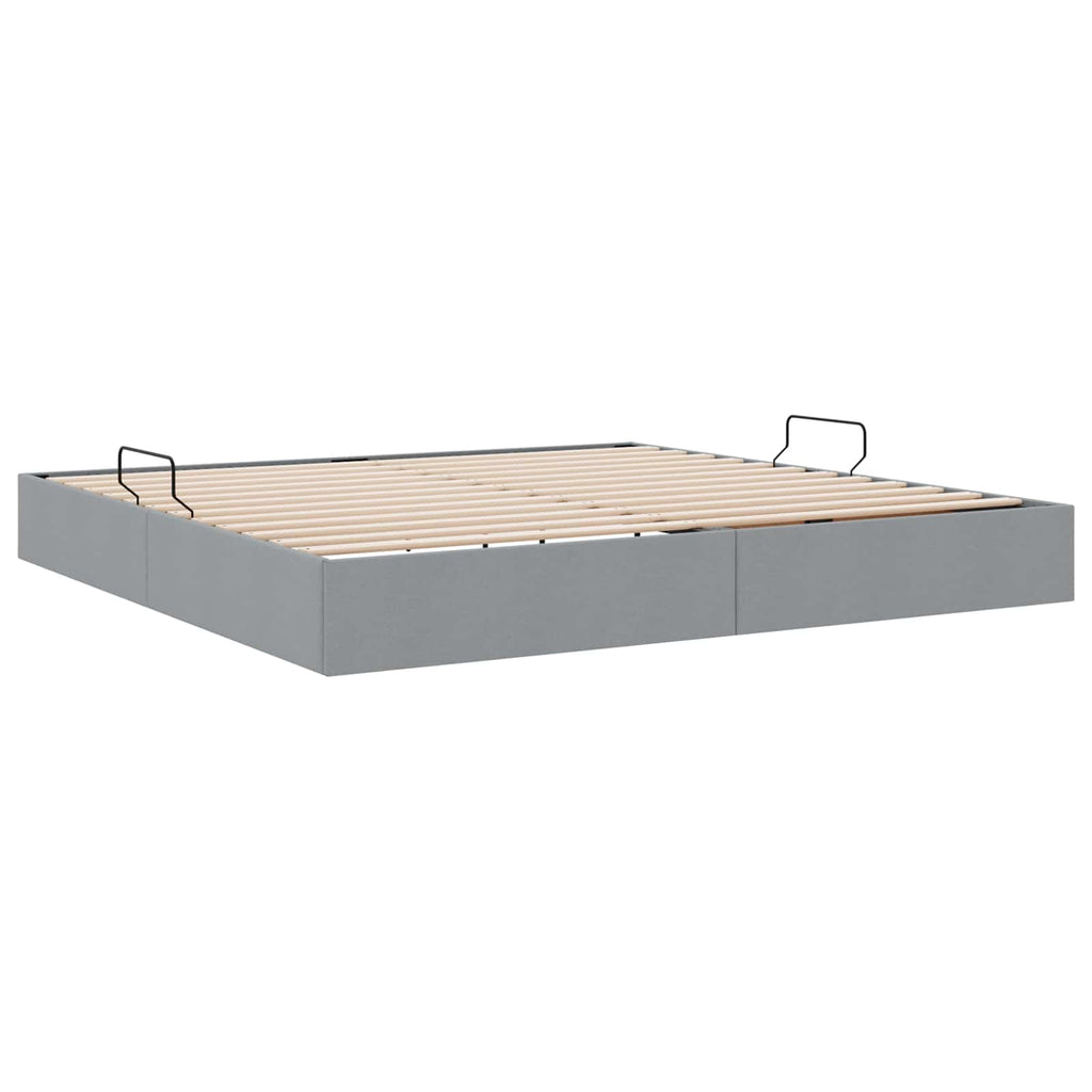vidaXL Łóżko otomanowe Jasnoszary 200 x 200 cm tkanina