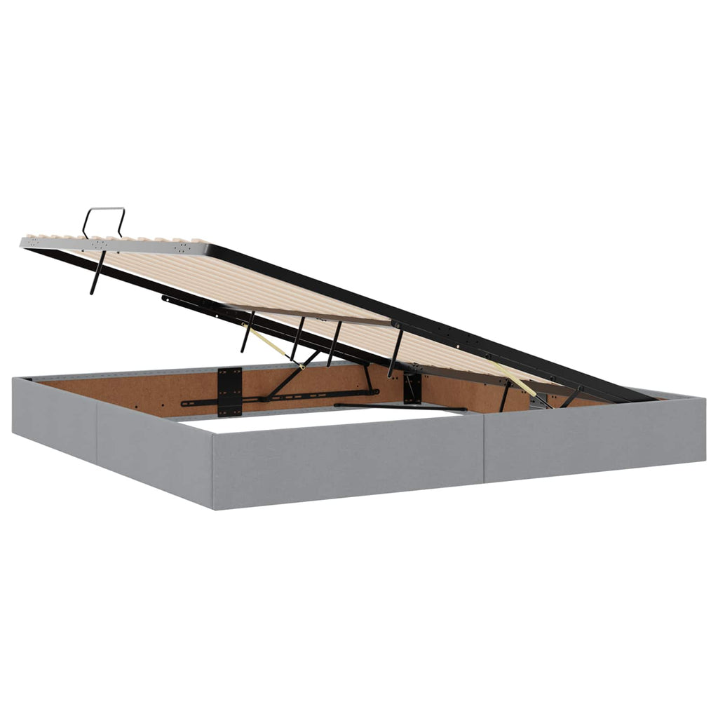 vidaXL Łóżko otomanowe Jasnoszary 200 x 200 cm tkanina