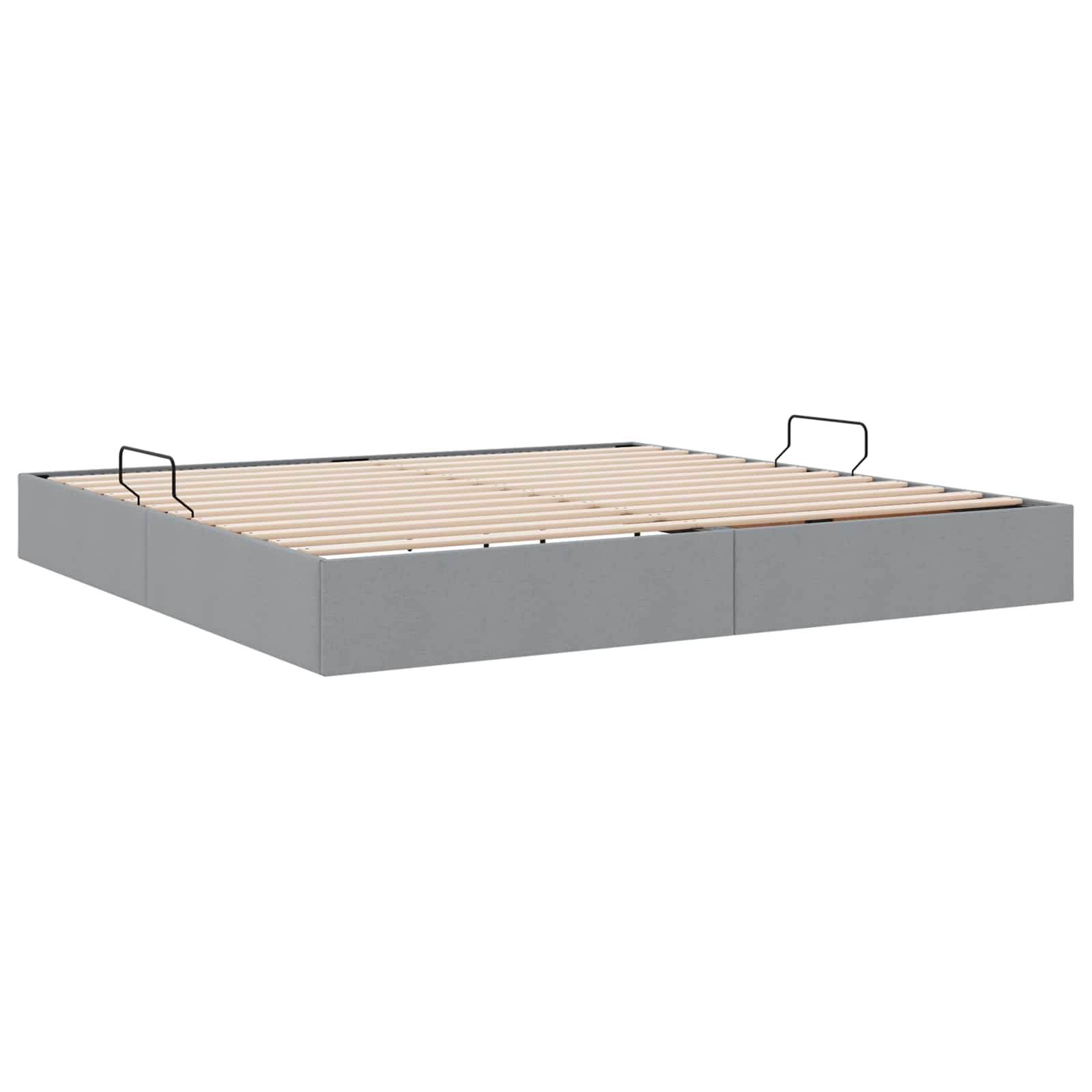 vidaXL Łóżko otomanowe Jasnoszary 200 x 200 cm tkanina