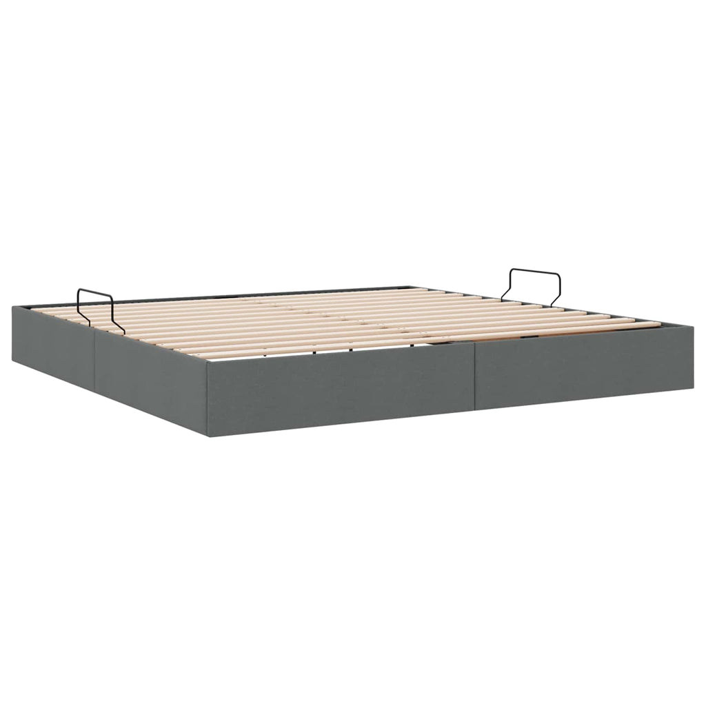 vidaXL Łóżko otomanowe Ciemnoszary 200 x 200 cm tkanina