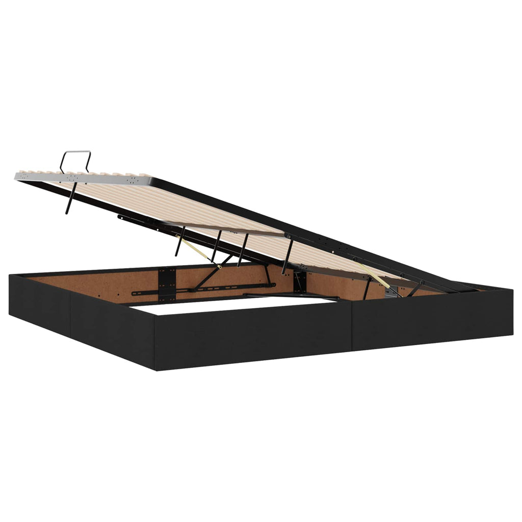 vidaXL Łóżko otomanowe z przechowywaniem Czarny 200 x 200 cm tkanina