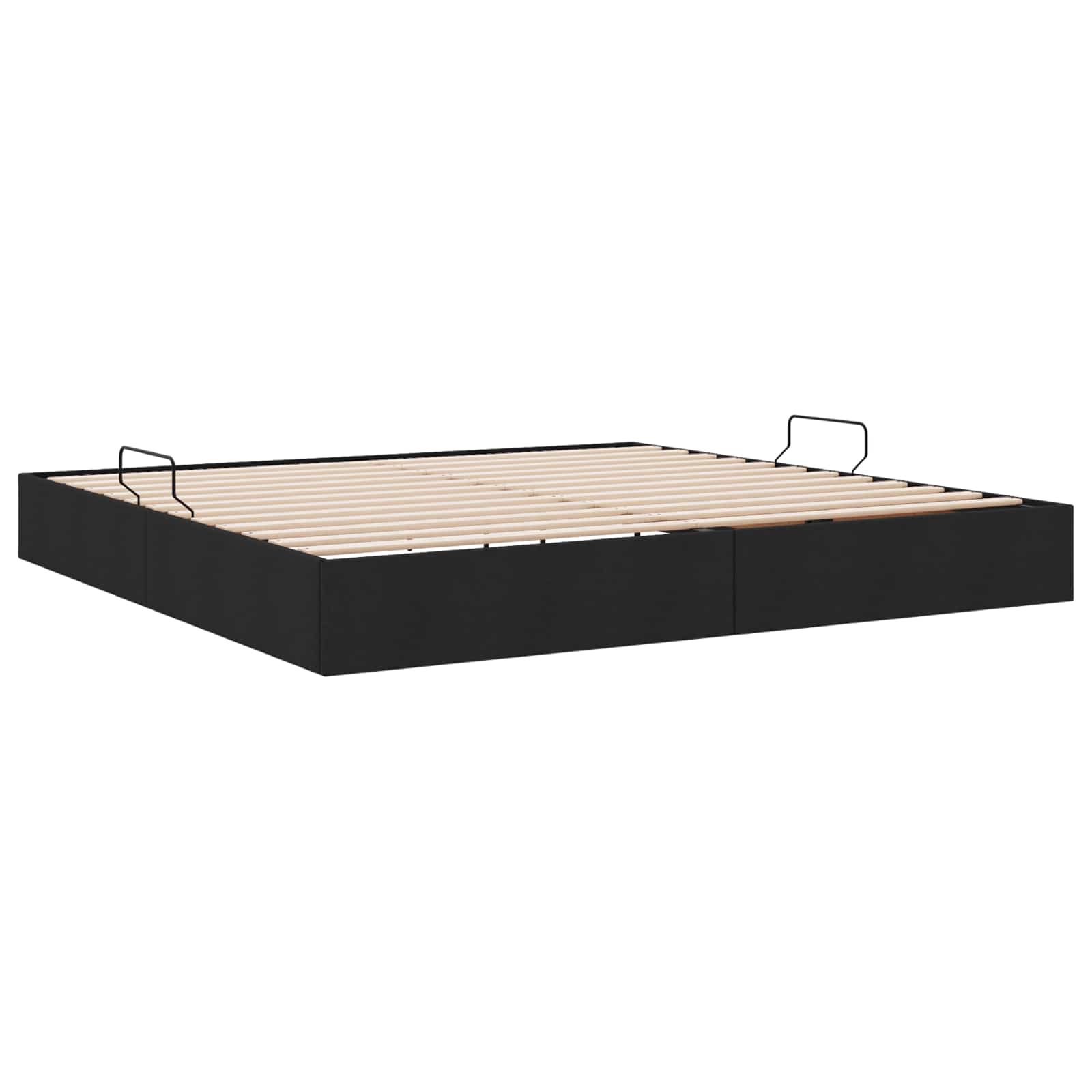 vidaXL Łóżko otomanowe z przechowywaniem Czarny 200 x 200 cm tkanina