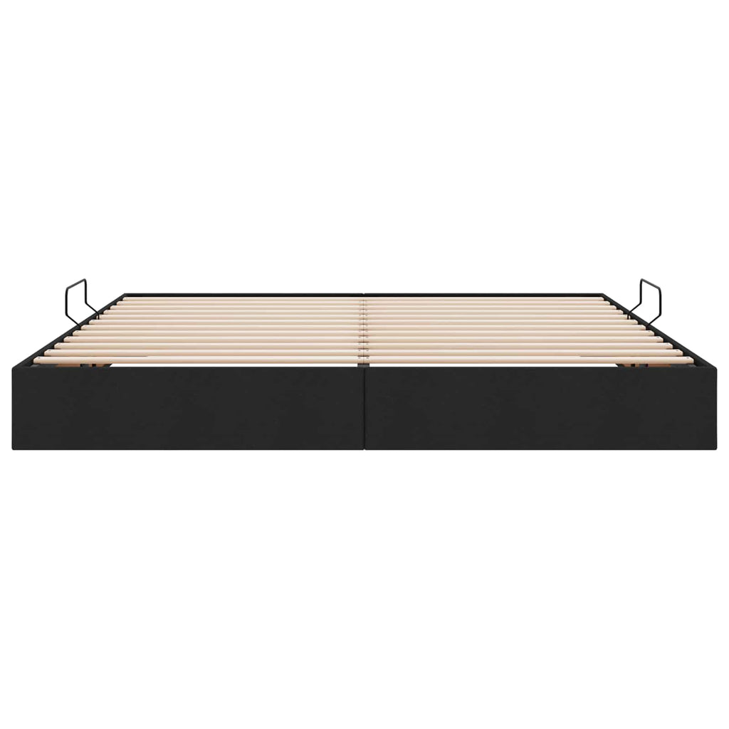 vidaXL Łóżko otomanowe z przechowywaniem Czarny 200 x 200 cm tkanina