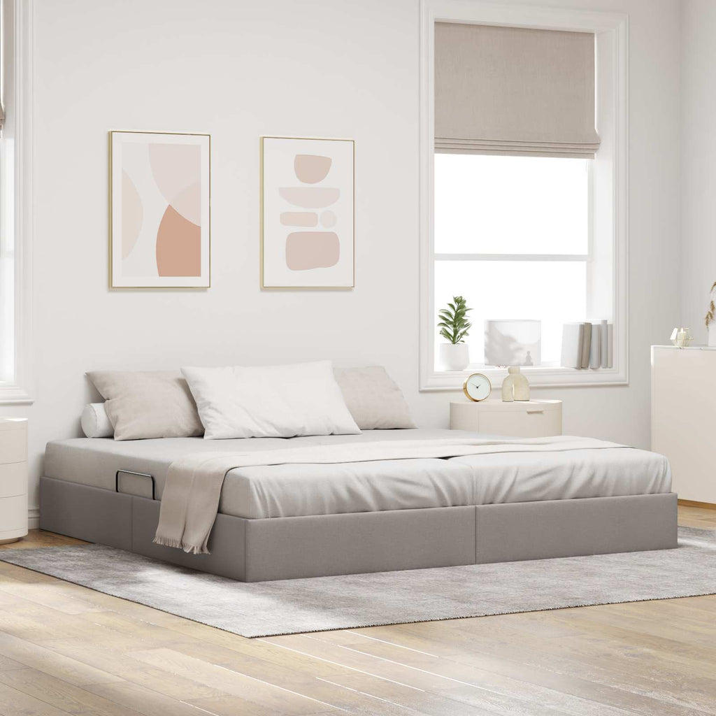 vidaXL Łóżko otomanowe Ciemnoszary 200 x 200 cm tkanina
