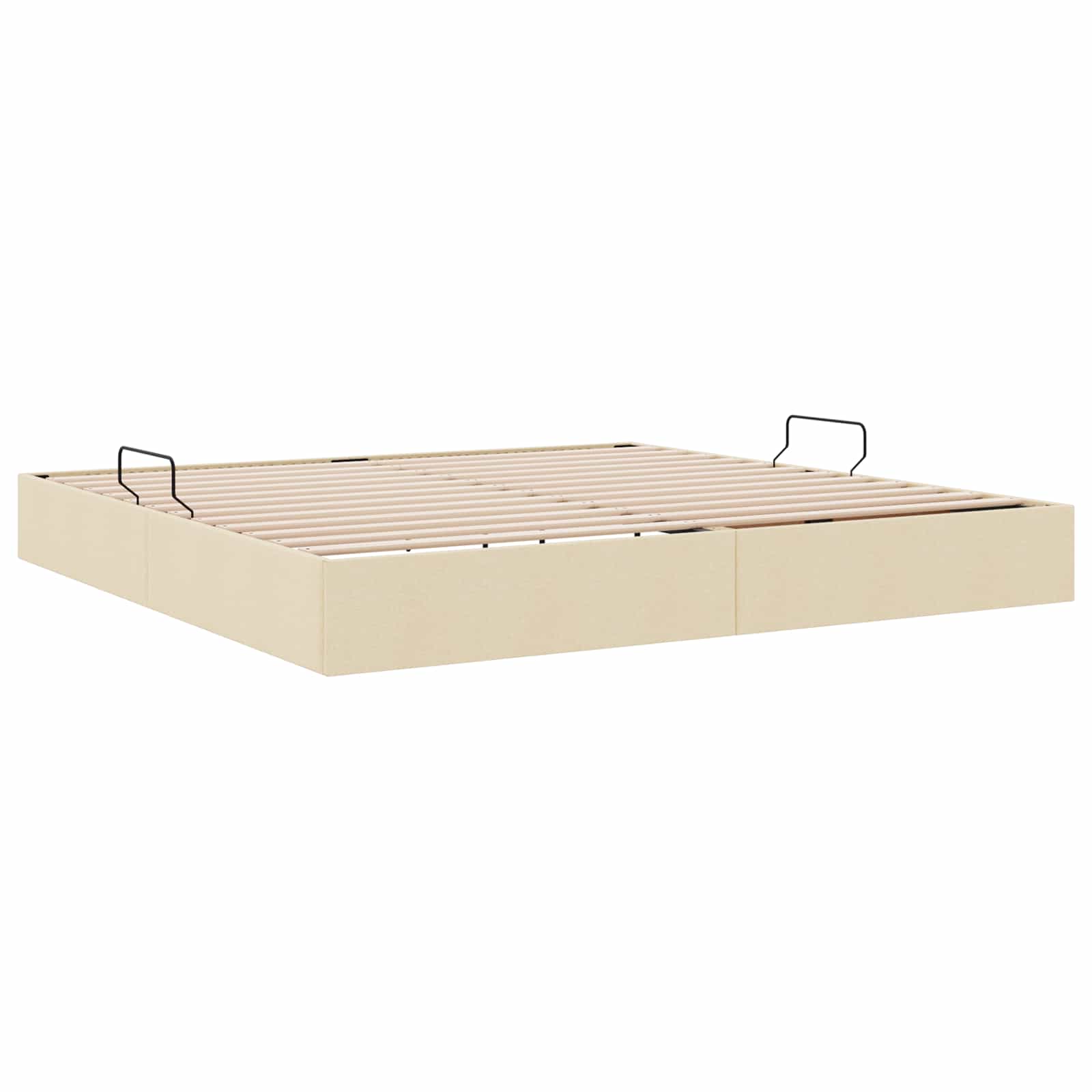 vidaXL Łóżko otomanowe z przechowywaniem Kremowy 200 x 200 cm tkanina