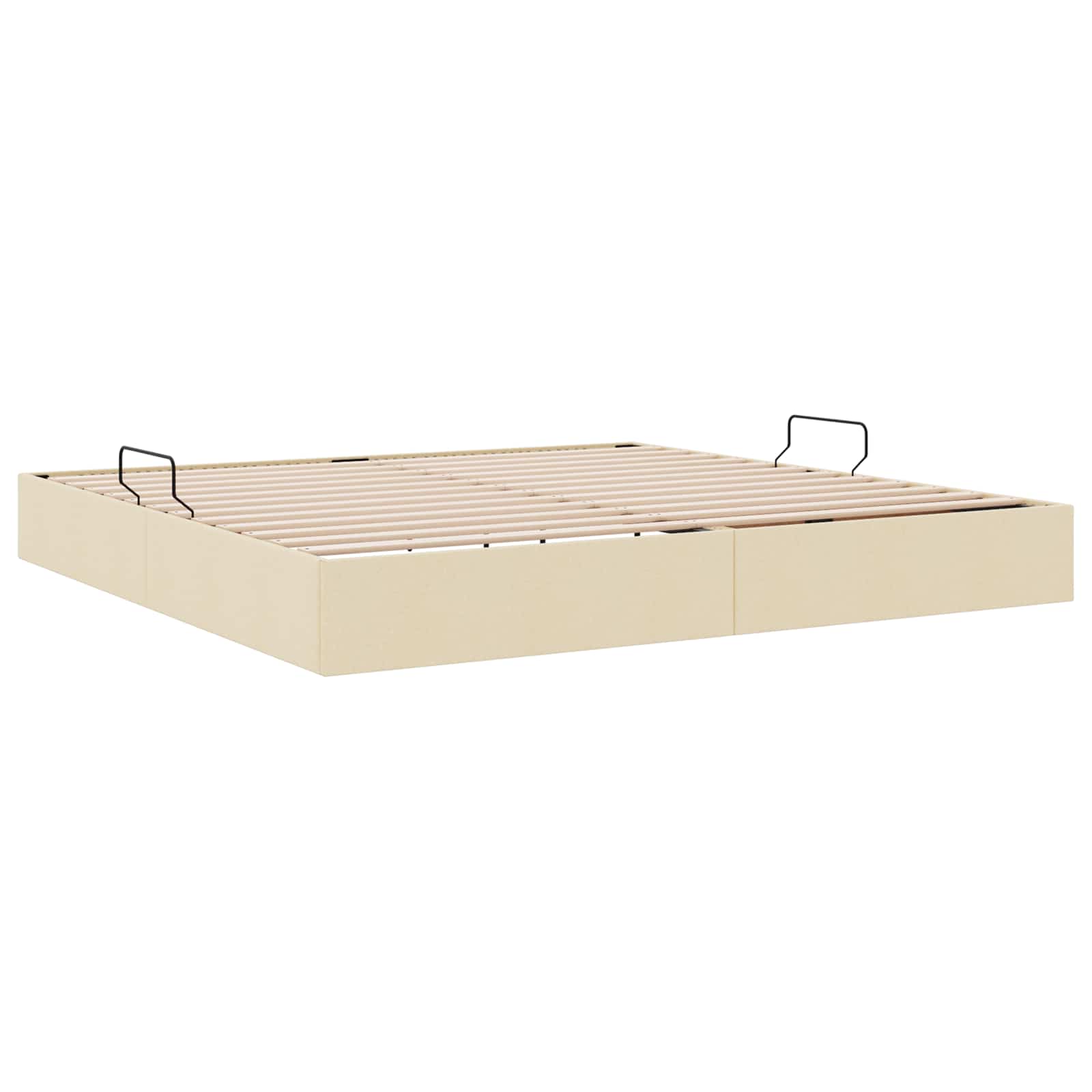 vidaXL Łóżko otomanowe z przechowywaniem Kremowy 200 x 200 cm tkanina