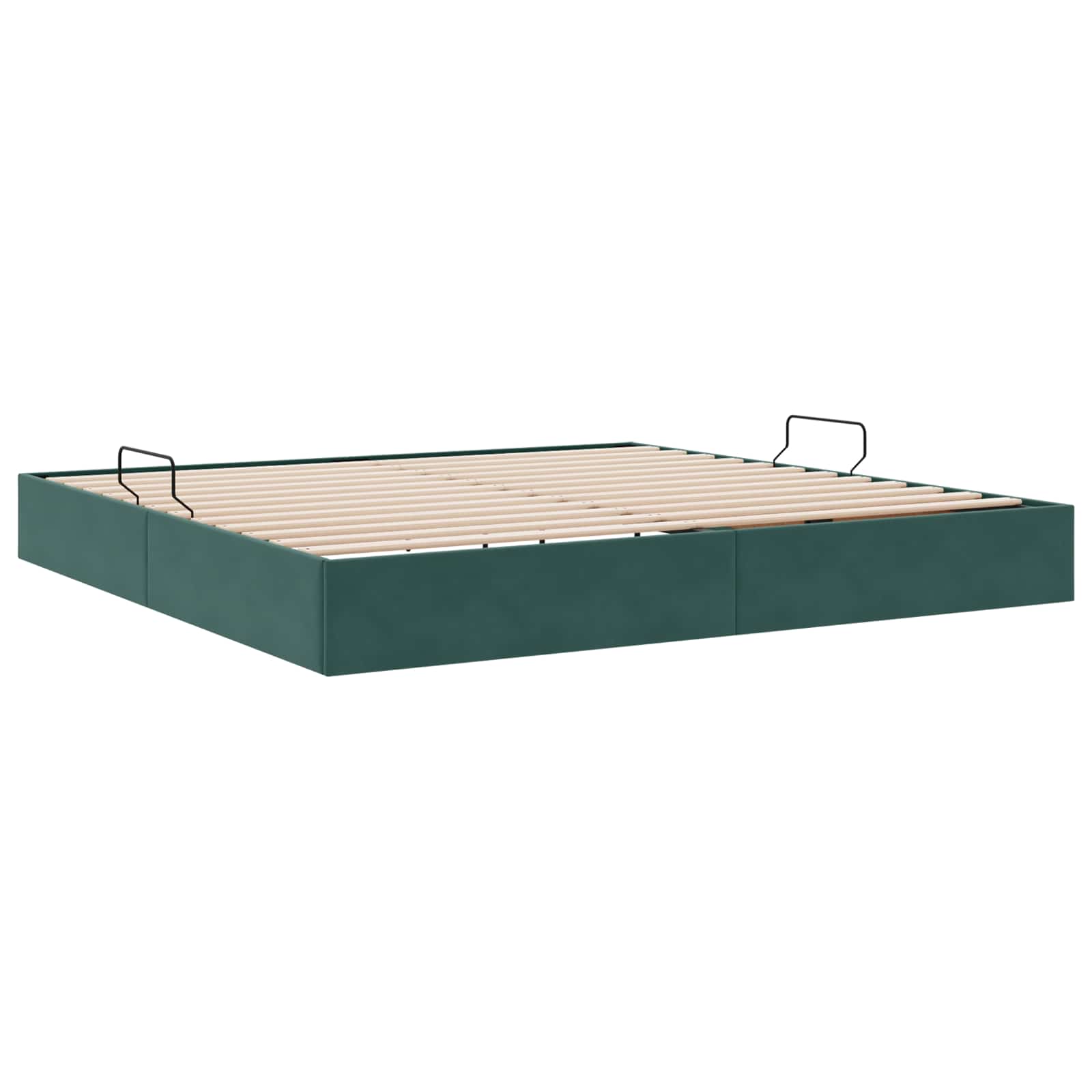 vidaXL Łóżko otomanowe Ciemnozielony 200 x 200 cm Welur