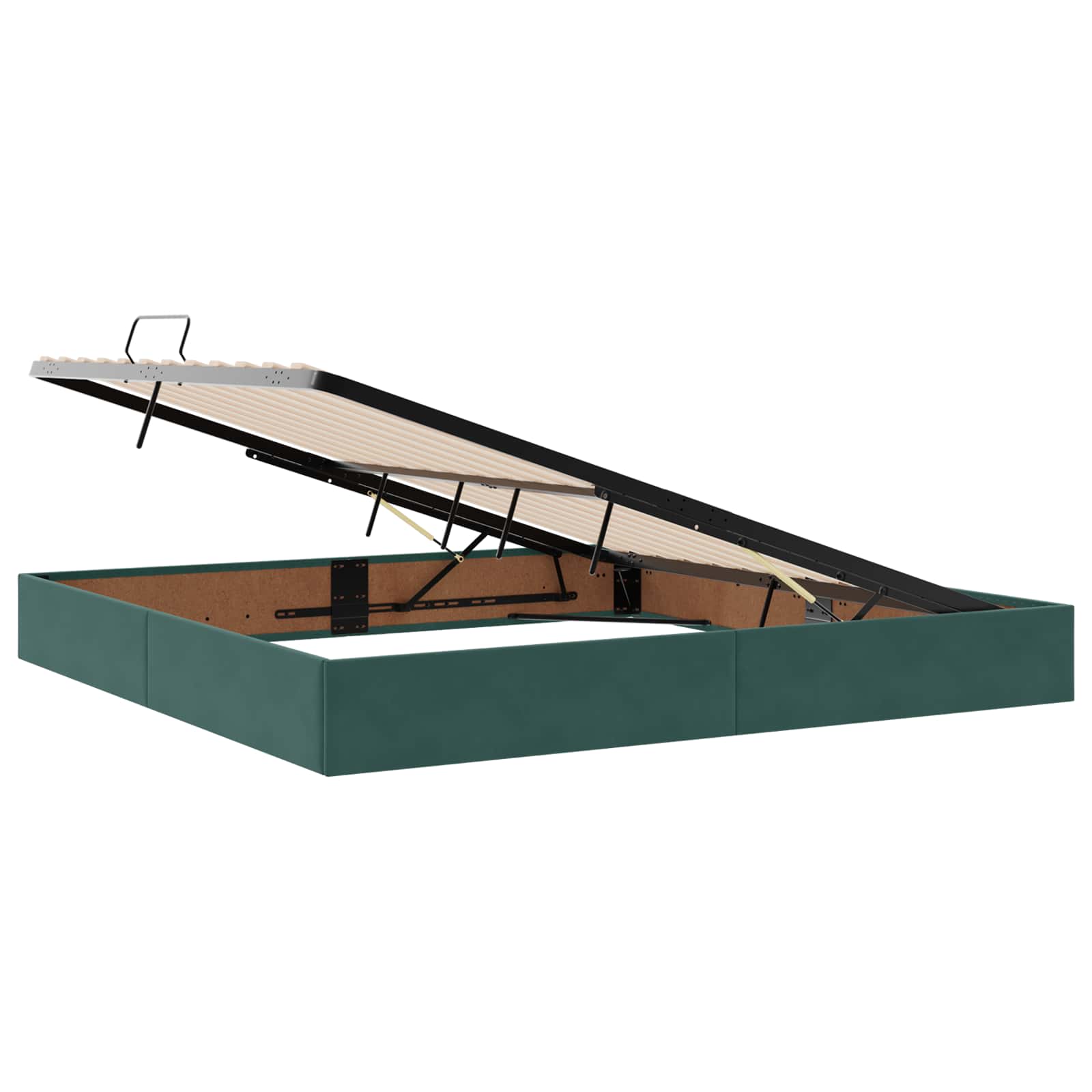vidaXL Łóżko otomanowe Ciemnozielony 200 x 200 cm Welur
