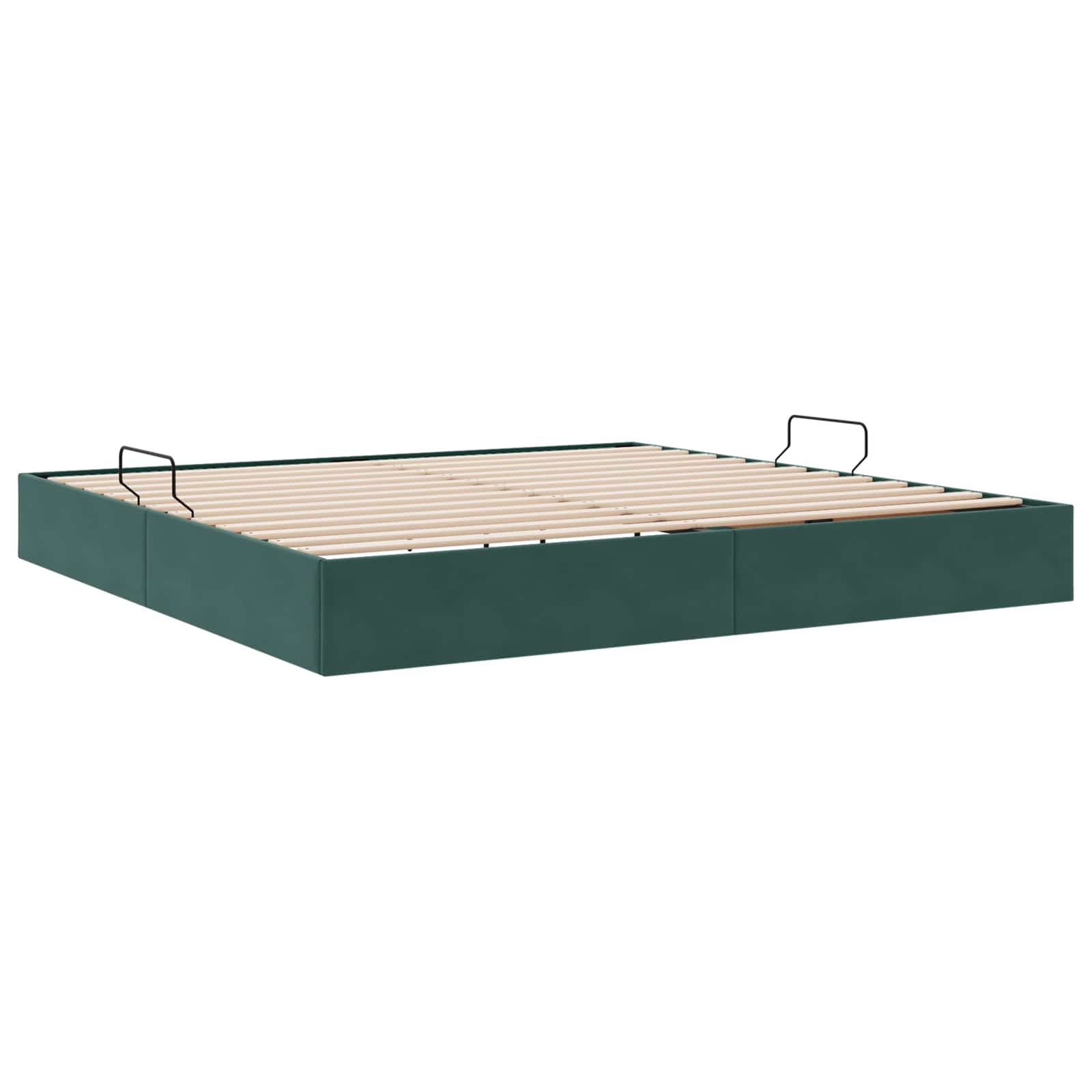 vidaXL Łóżko otomanowe Ciemnozielony 200 x 200 cm Welur