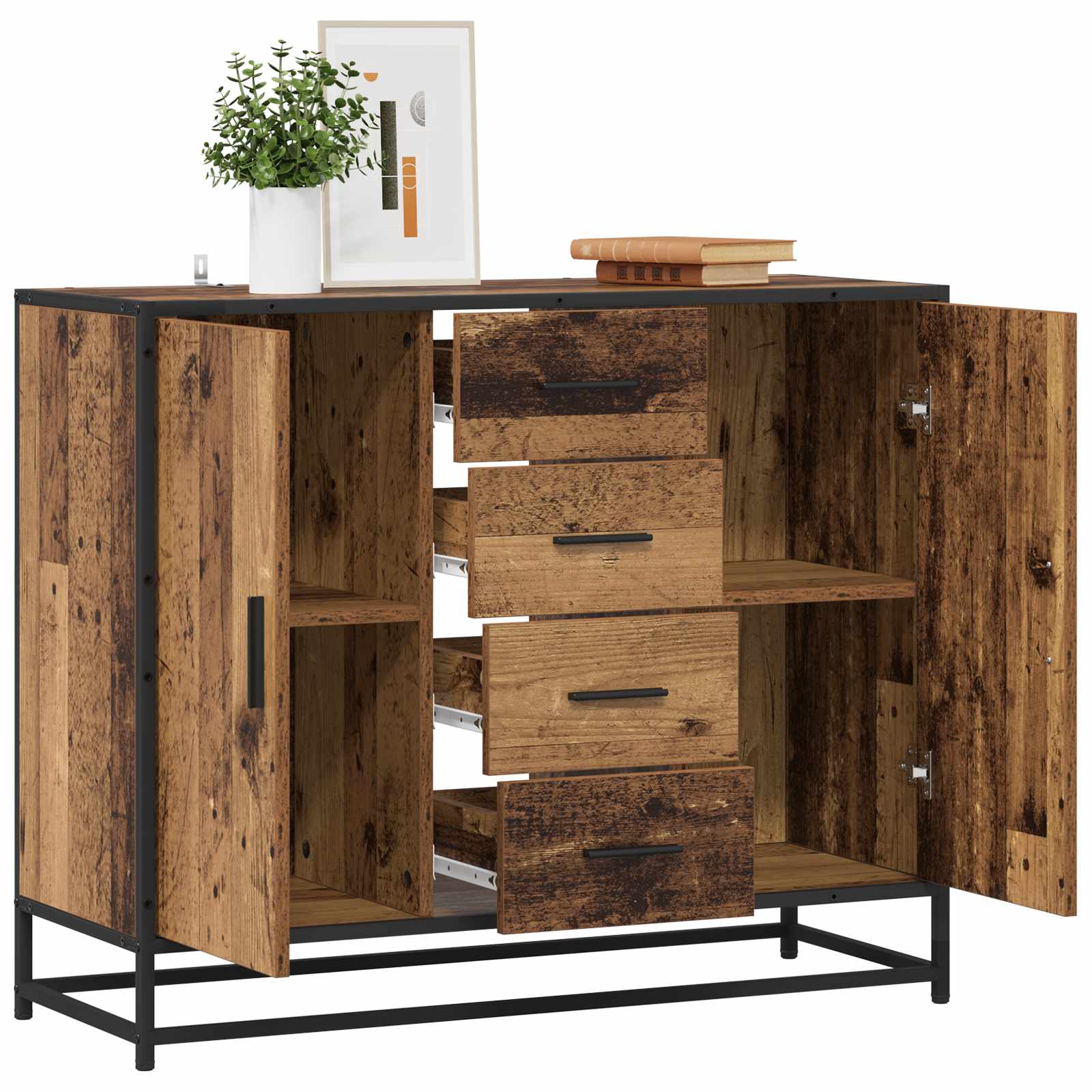 vidaXL Bufet Stare drewno 92 x 35 x 76 cm Drewno inżynieryjne