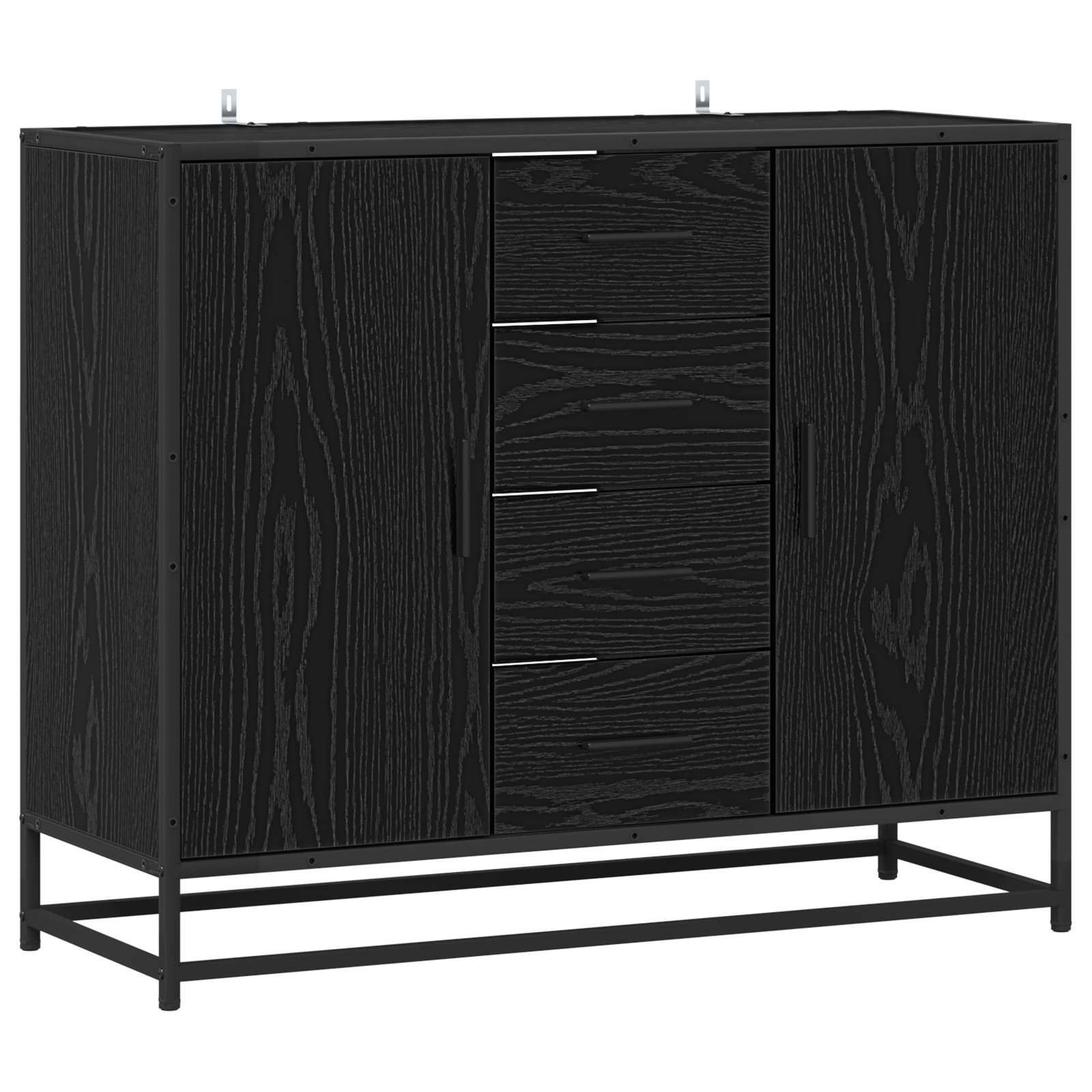 vidaXL Bufet Czarny dąb 92 x 35 x 76 cm Drewno inżynieryjne